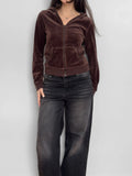 Brown Velvet Cardigan