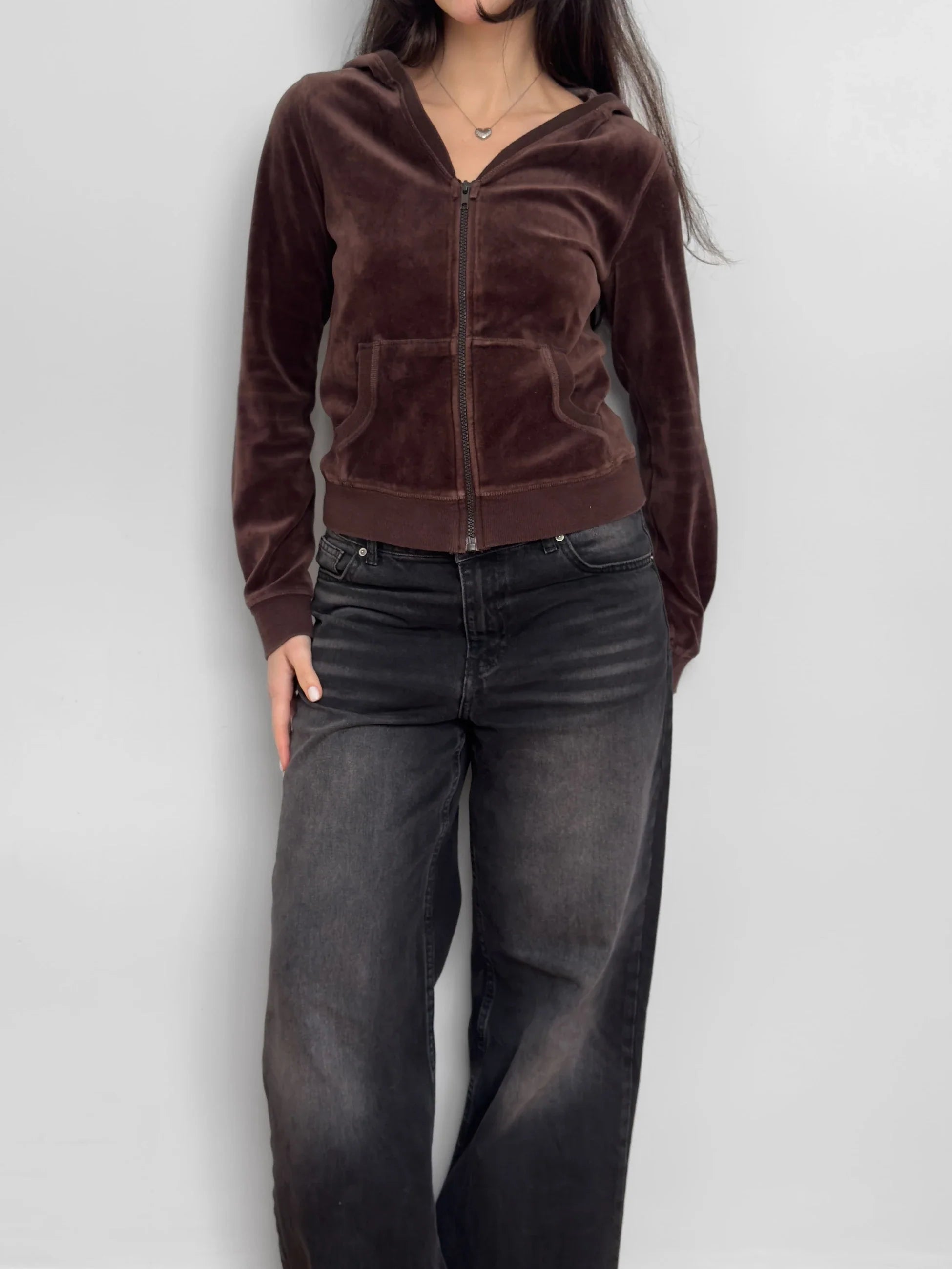 Brown Velvet Cardigan