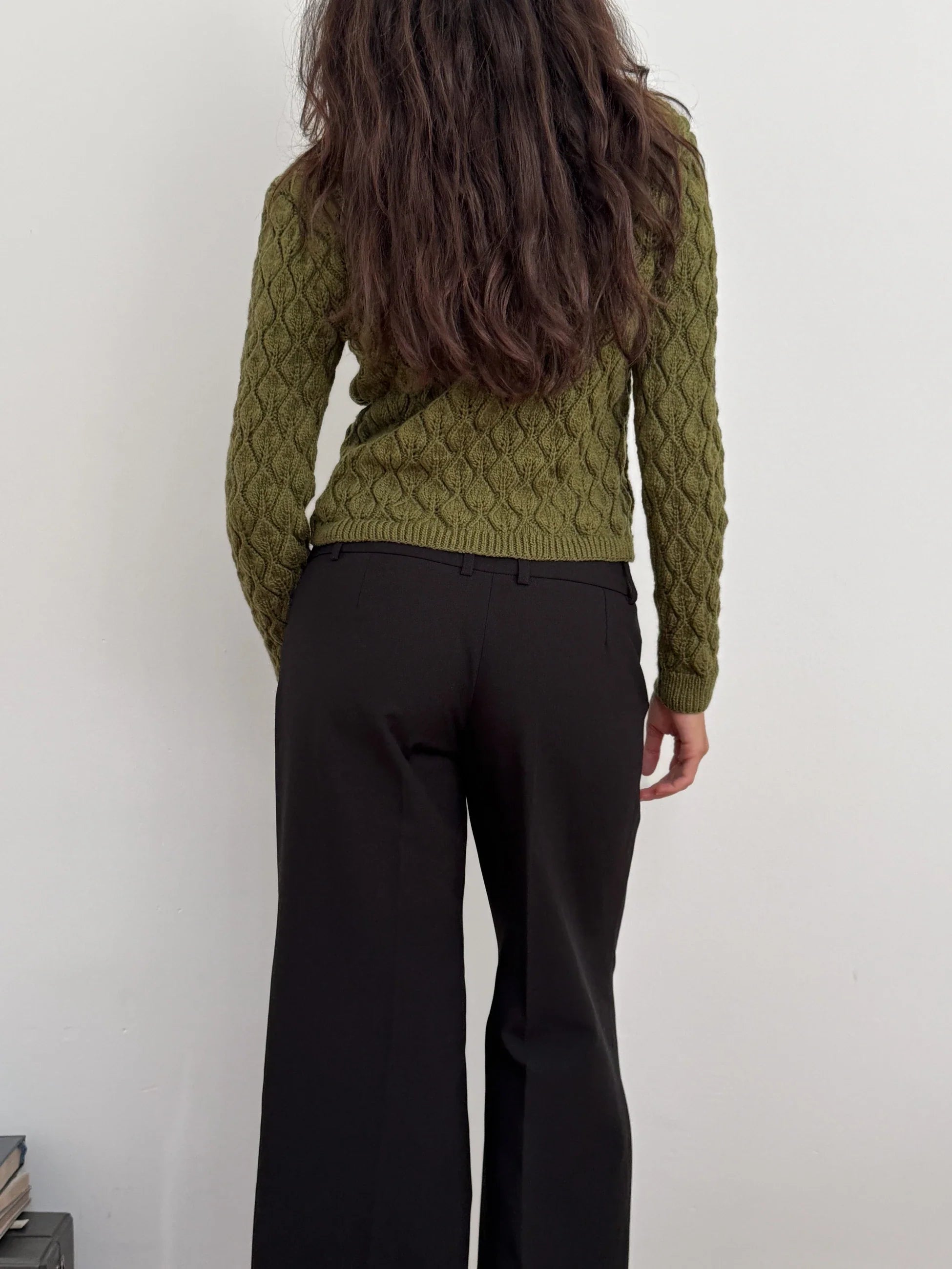 Olive Green Knit Cardigan