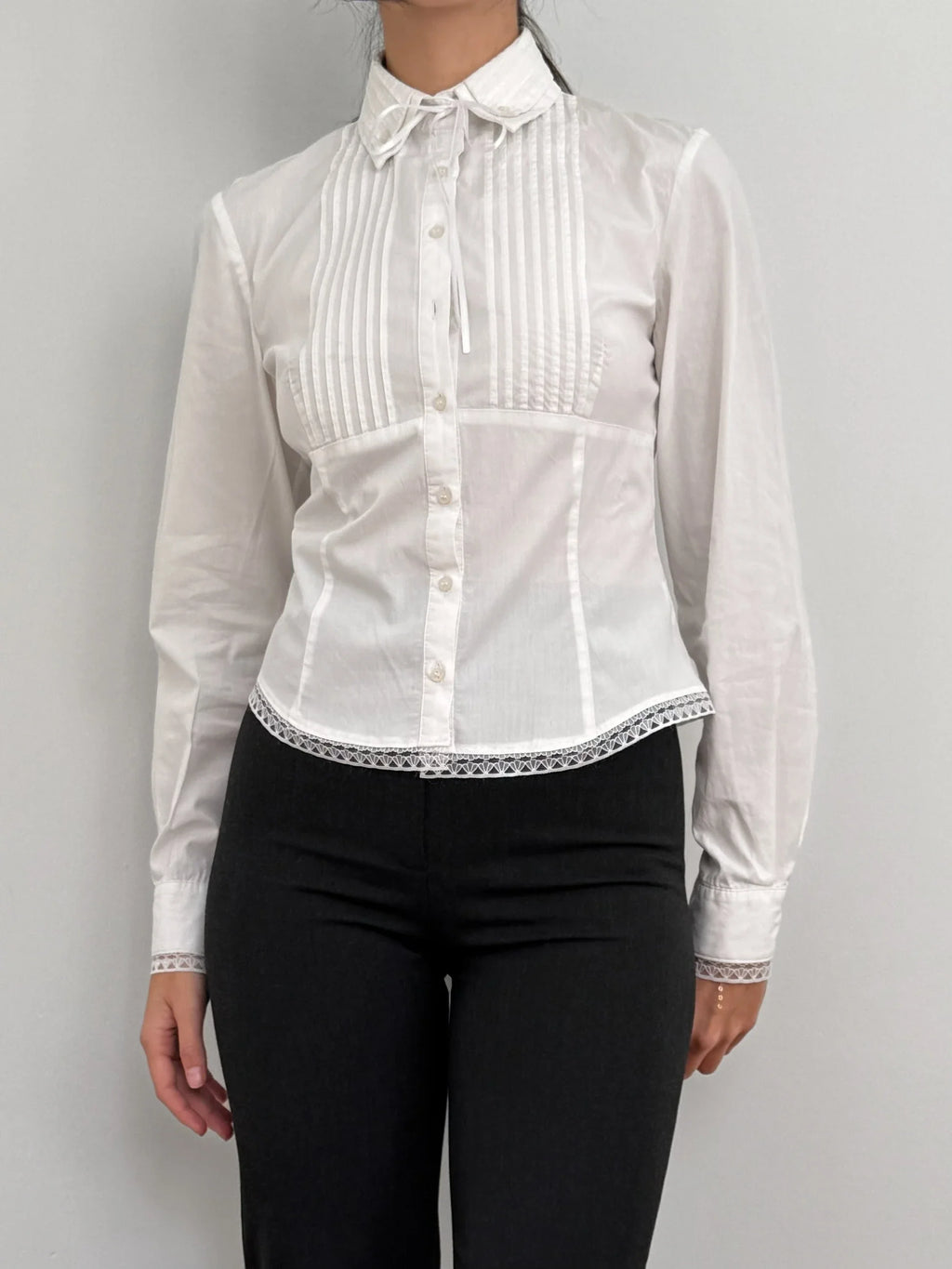 Lace-Detailed White Shirt