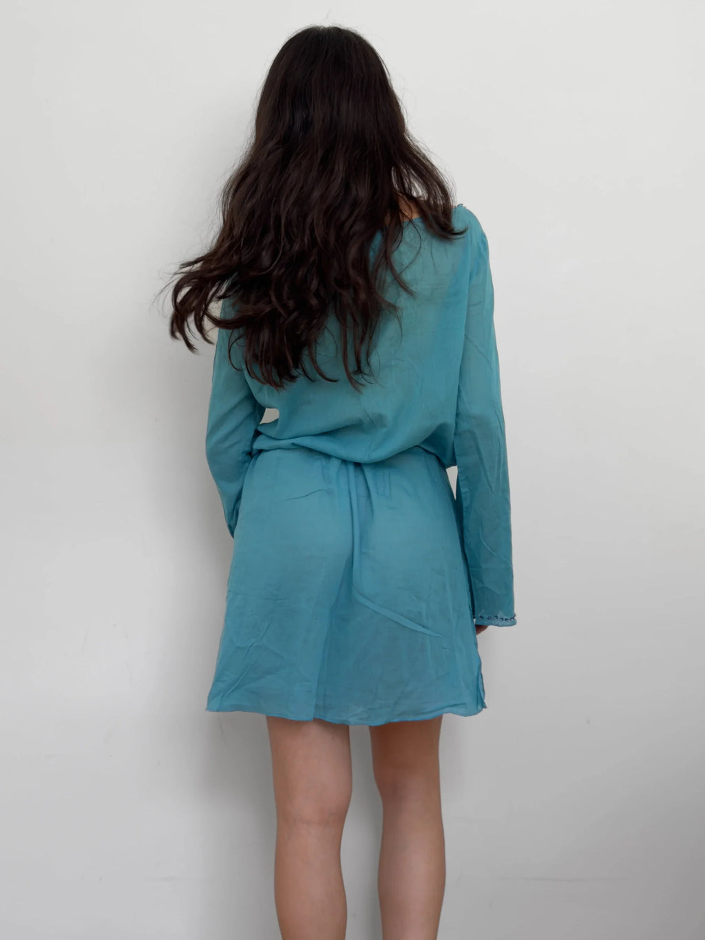Blue Embroidered Dress