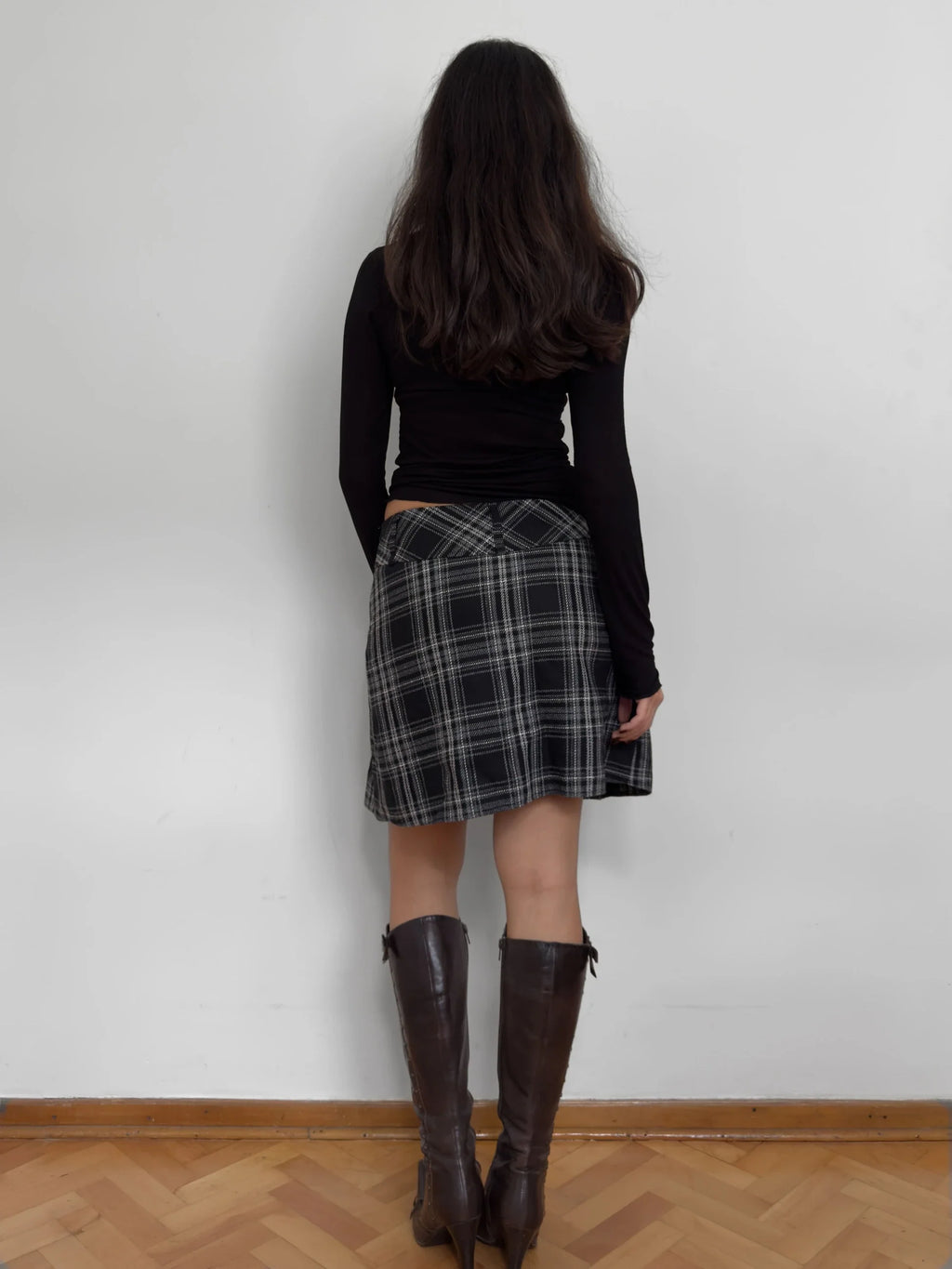 Plaid Wool Skirt