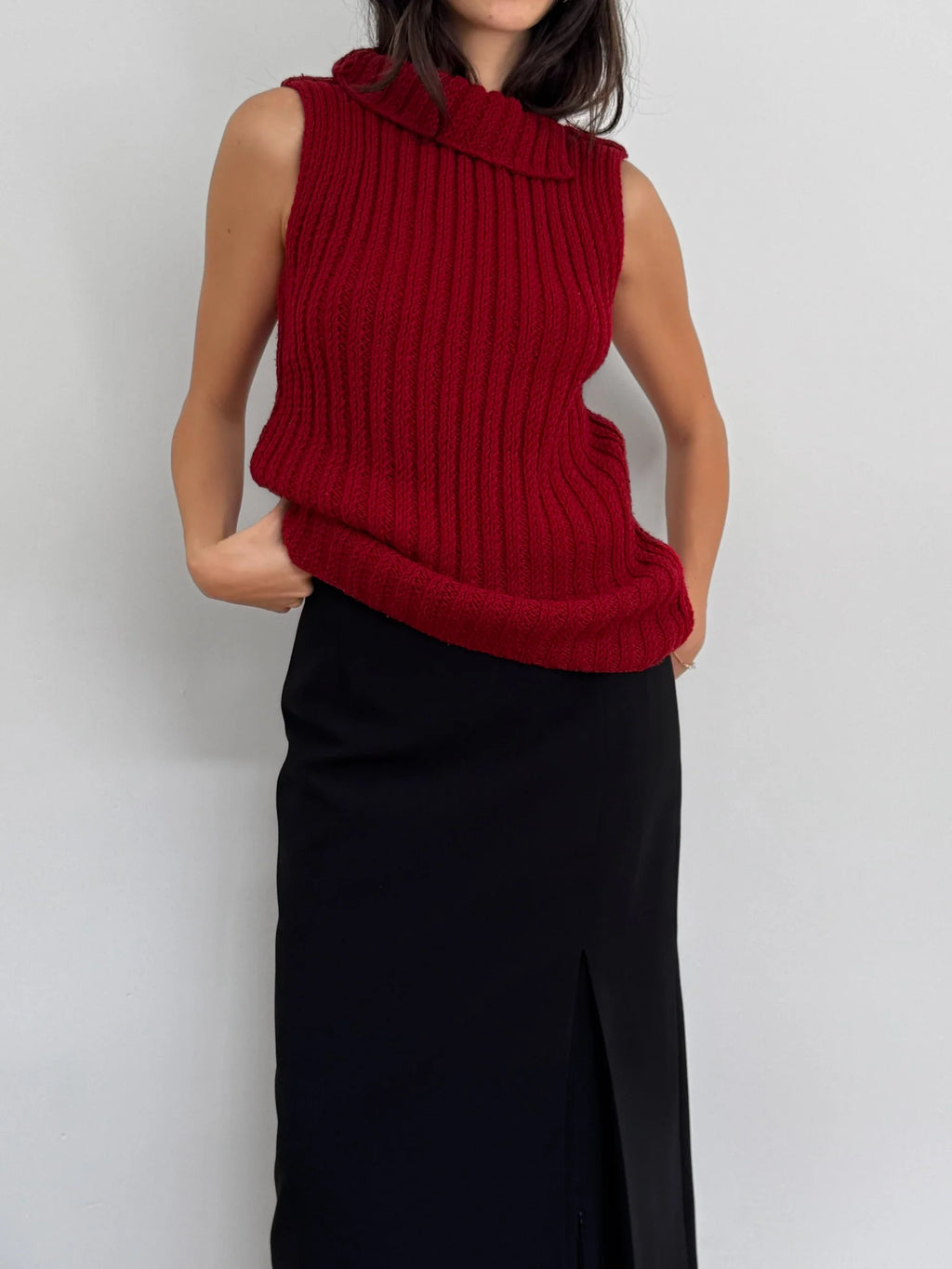Red Knit Pullover