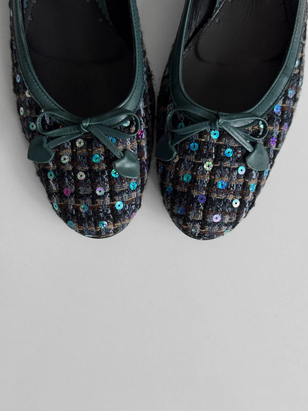 Sequin Tweed Flats