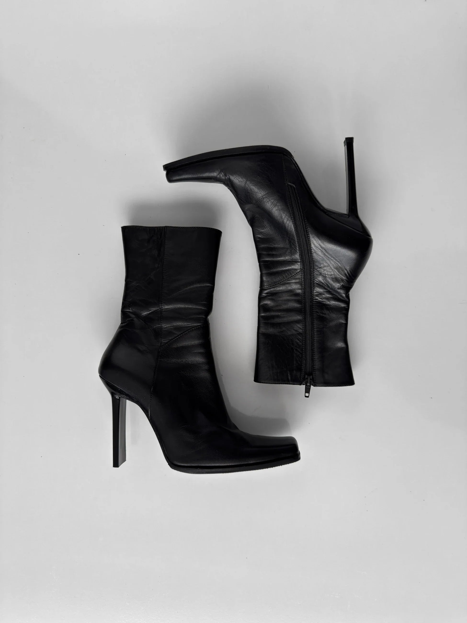 Black Leather Ankle Boot