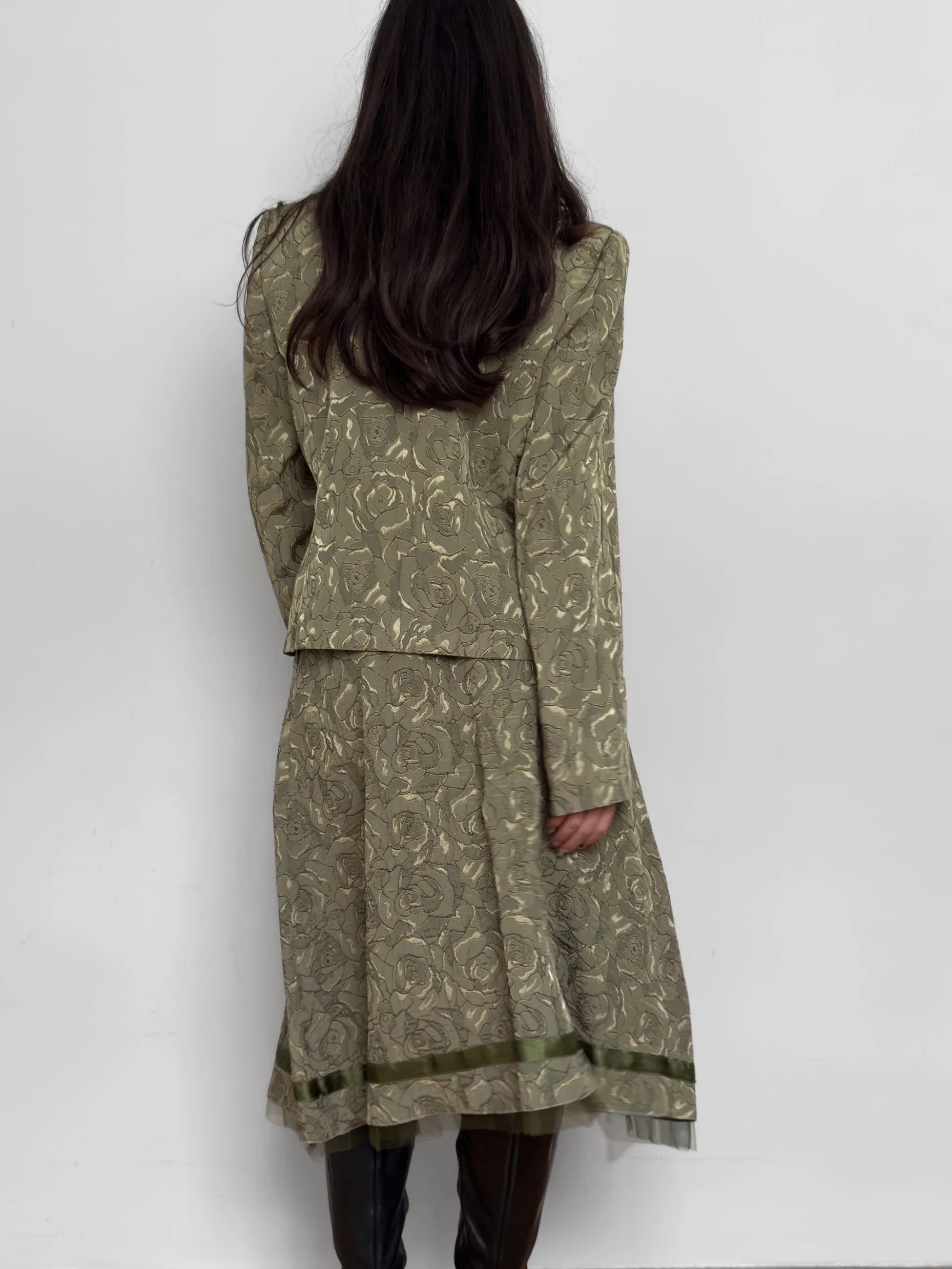 Green Skirted Set