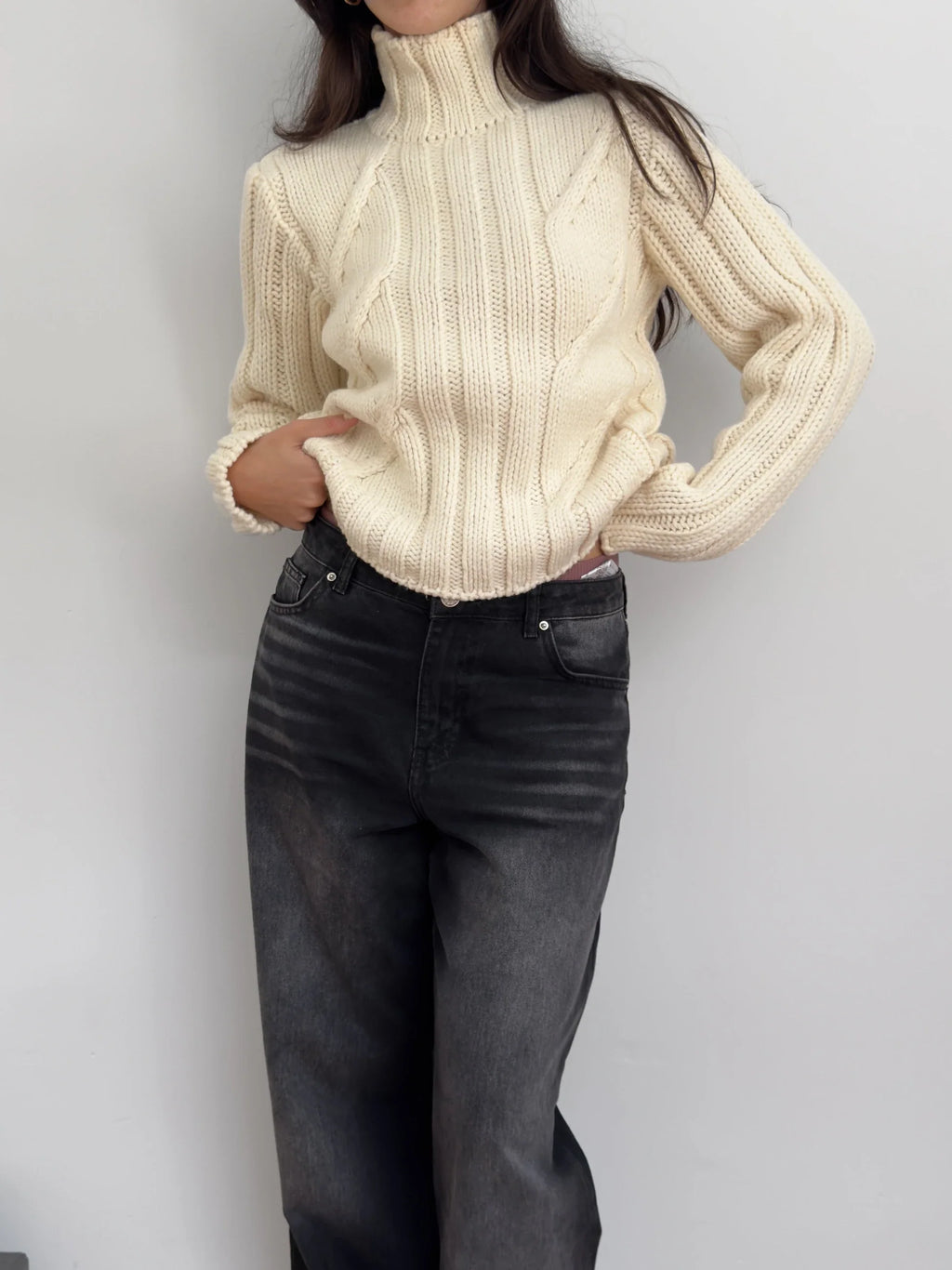 Turtleneck Collar Knit Sweater