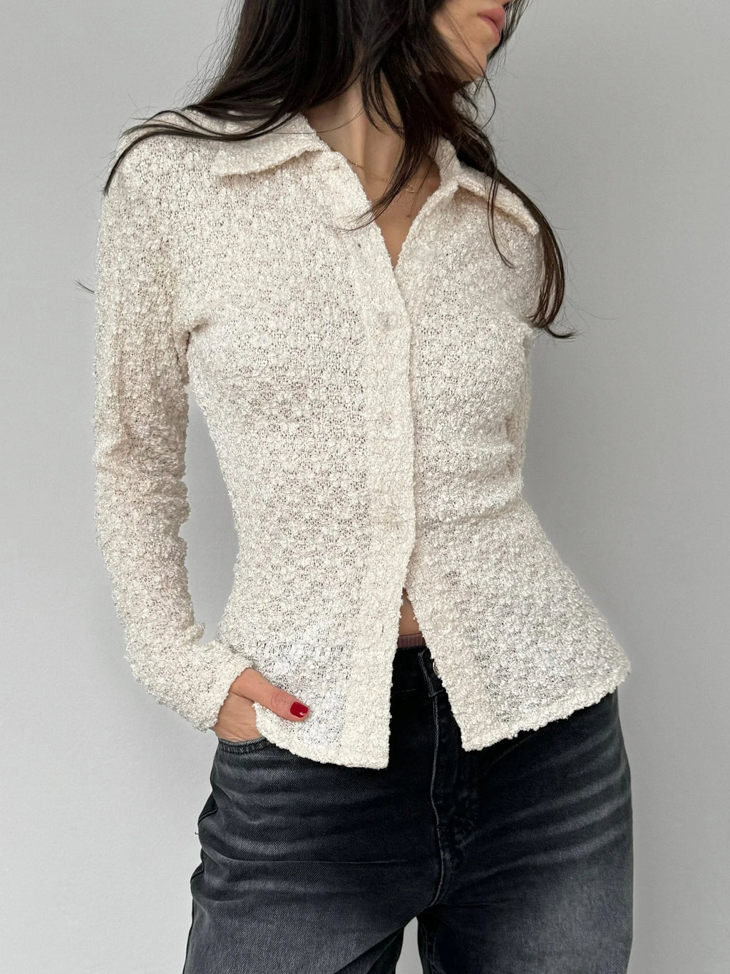 Cream Knit Shirt