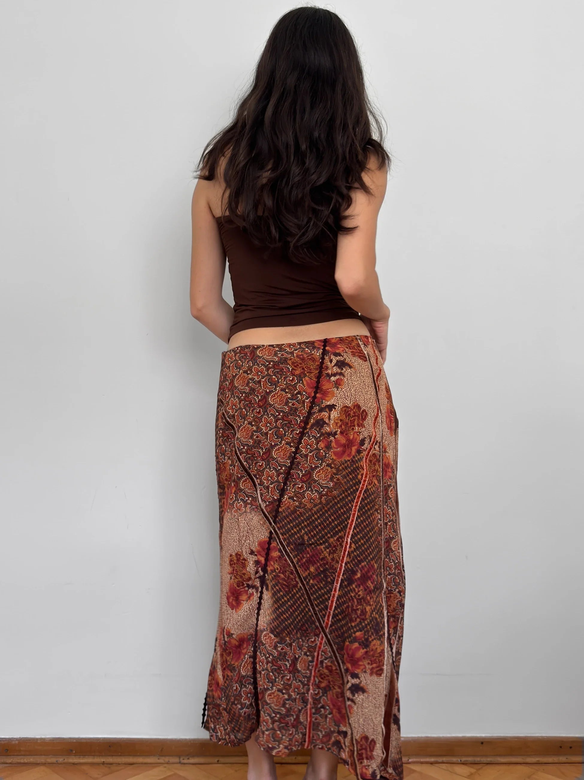 Patterned Chiffon Skirt