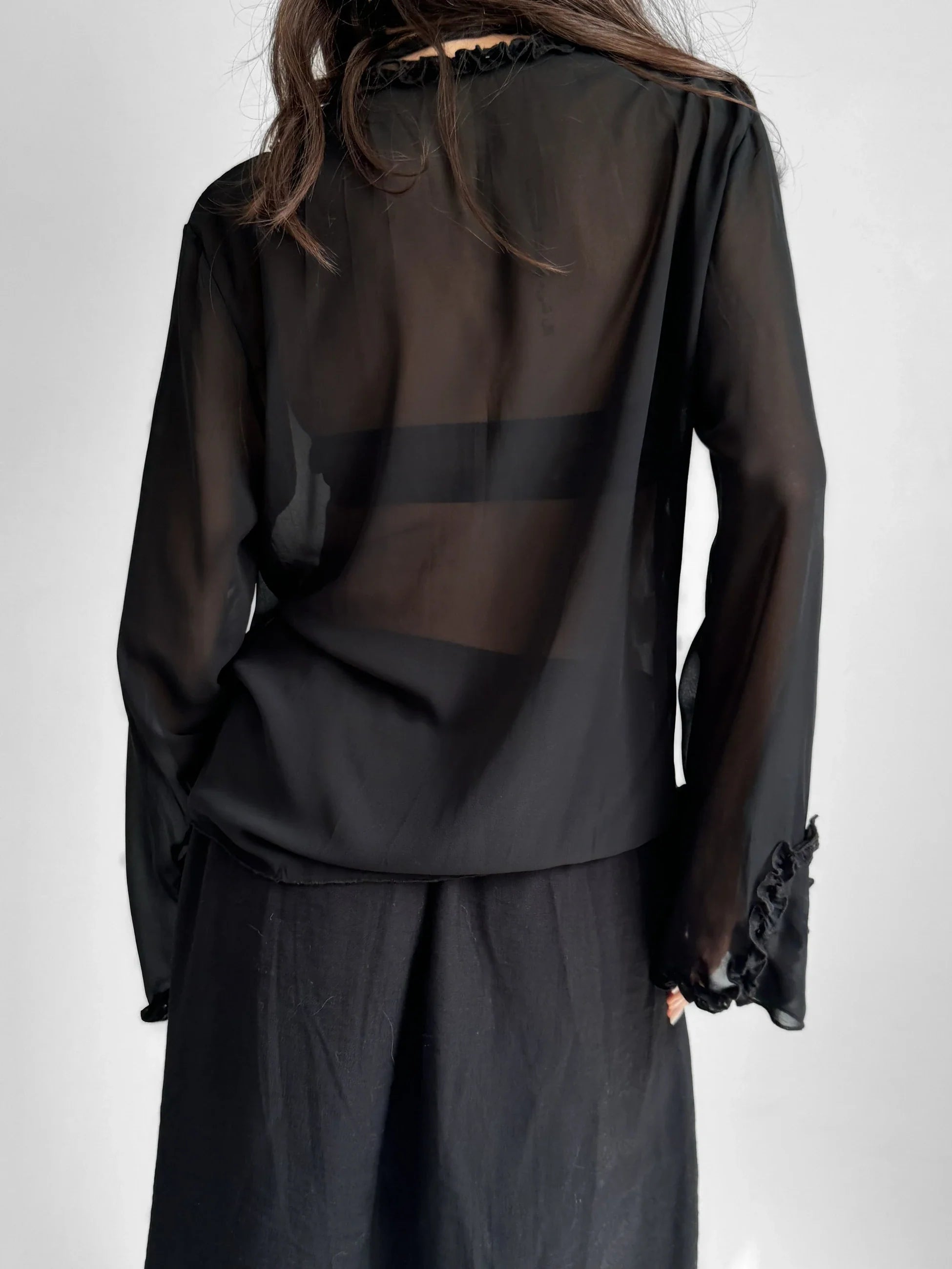 Black Chiffon Blouse