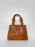 Orange Leather Clutch Bag