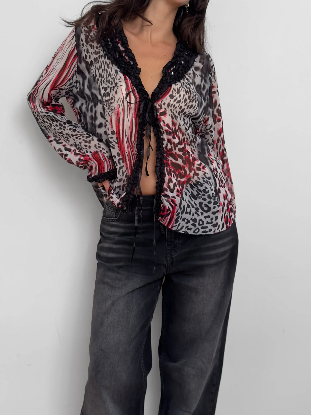 Patterned Chiffon Blouse