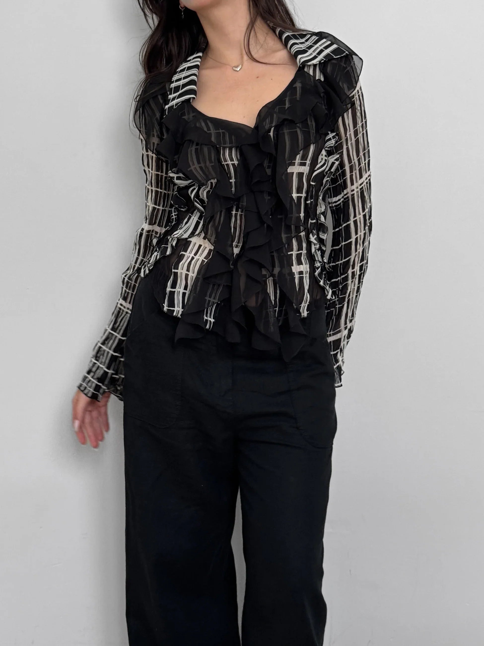 Ruffled Chiffon Shirt