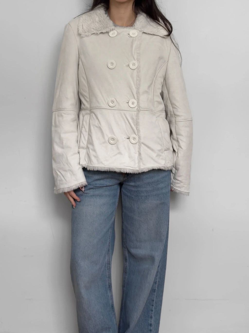 White Fur-Lined Coat
