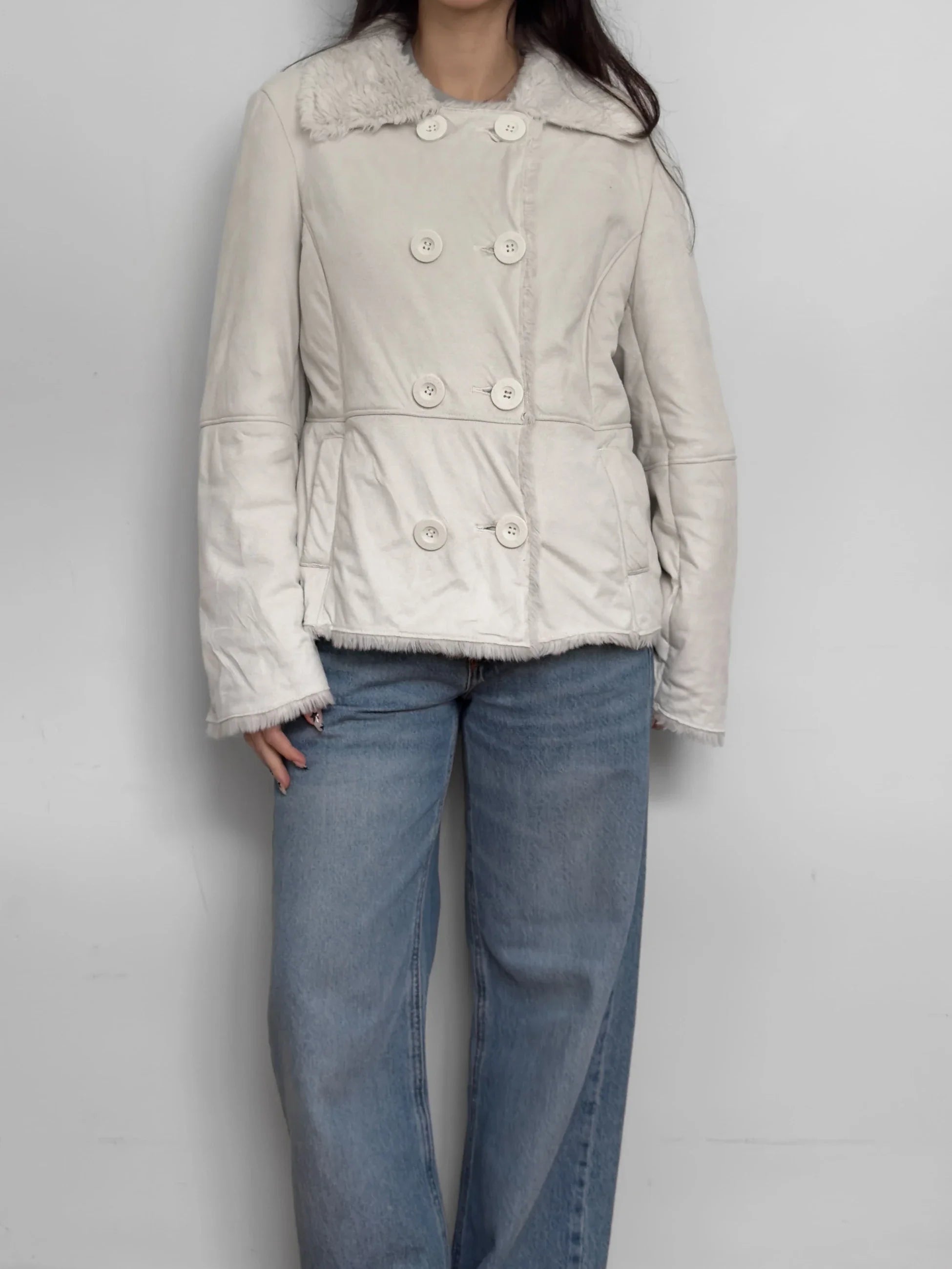 White Fur-Lined Coat