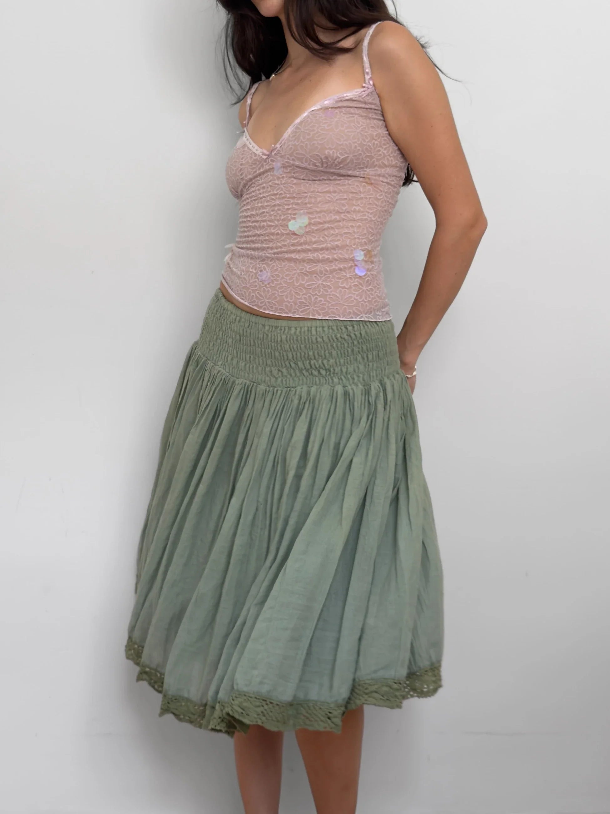 Green Midi Skirt