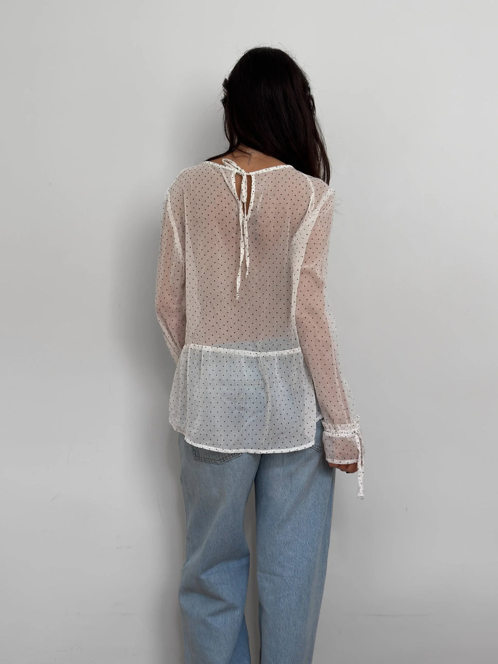 Polka Dot Chiffon Blouse