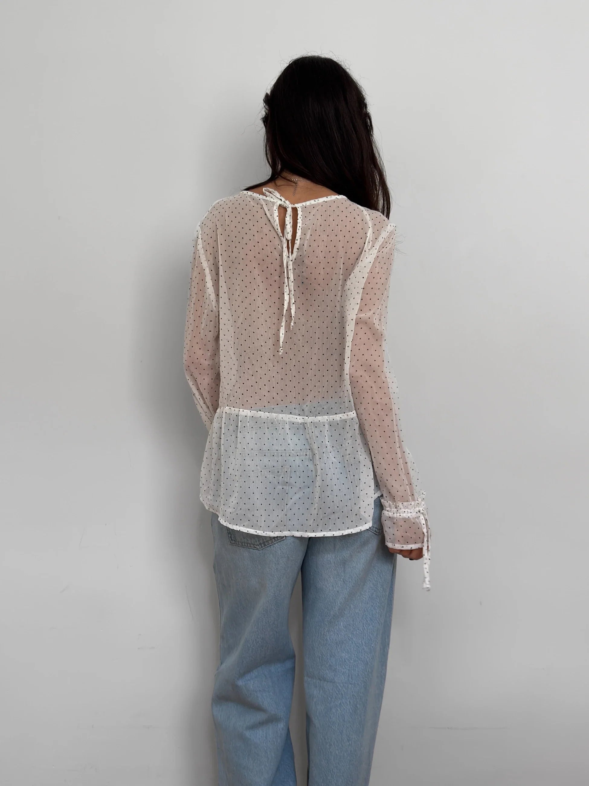 Polka Dot Chiffon Blouse