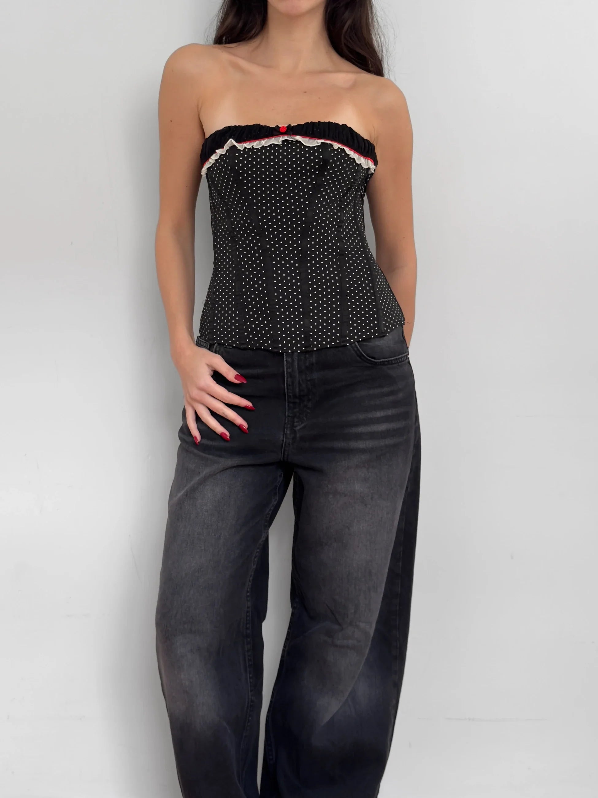 Polka Dot Black Corset