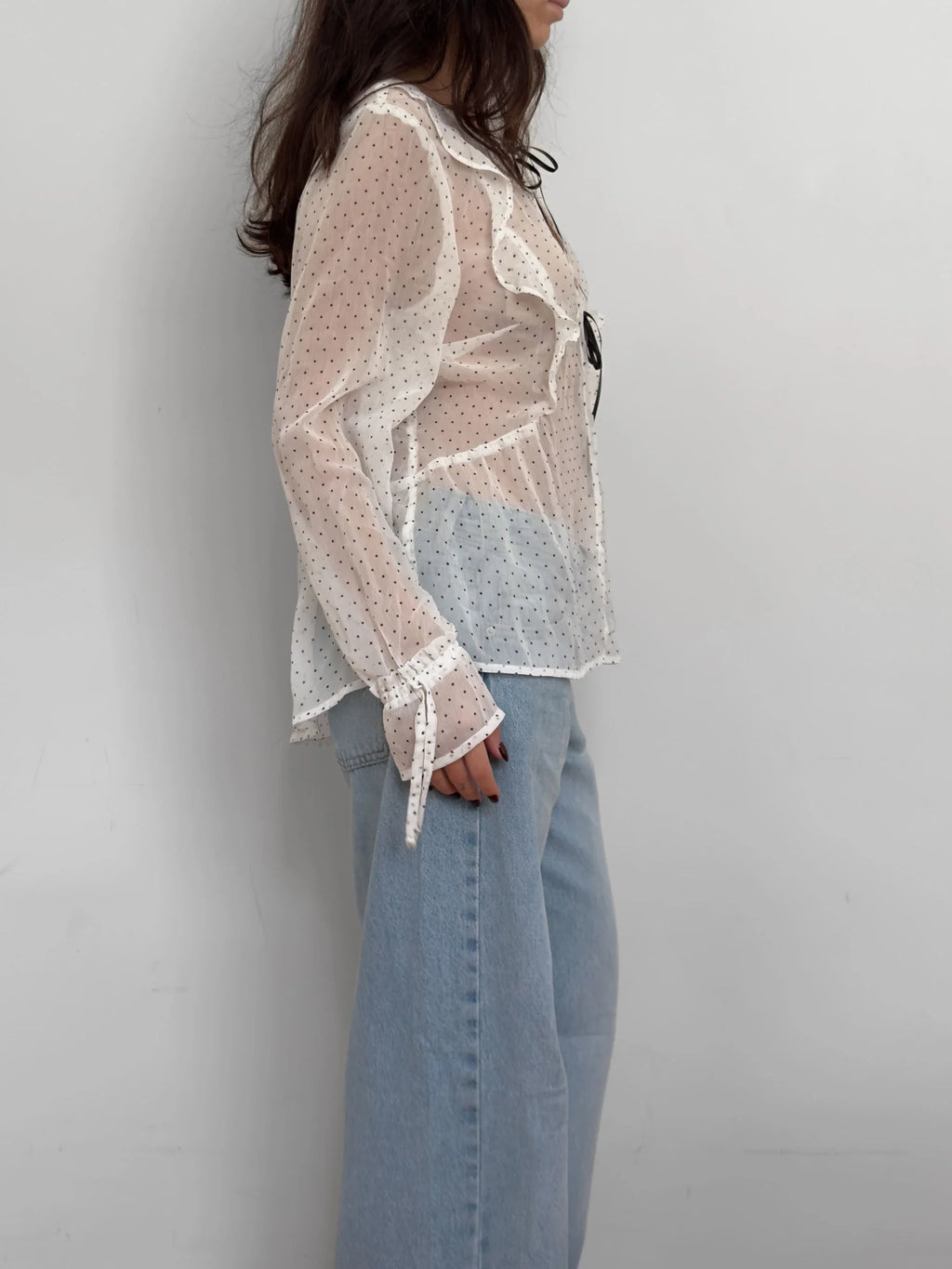 Polka Dot Chiffon Blouse