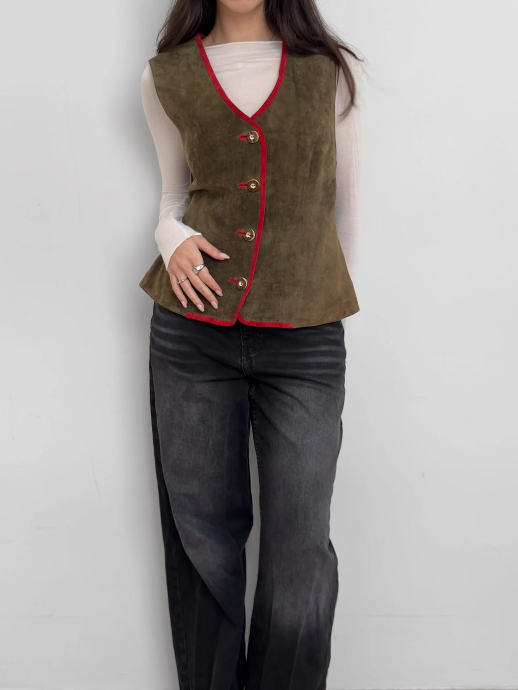 Green Suede Vest