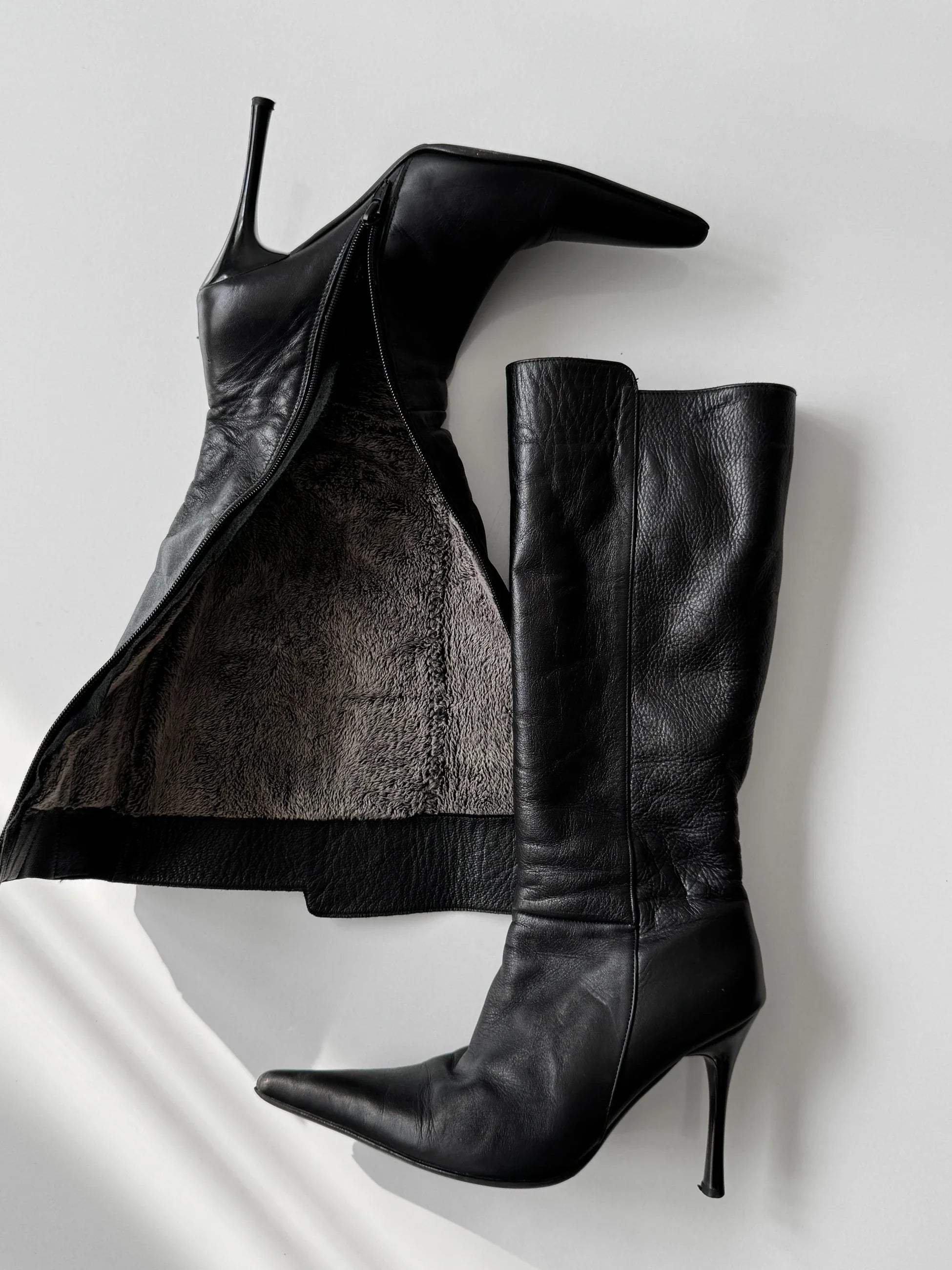 Fur-Lined Leather Boots