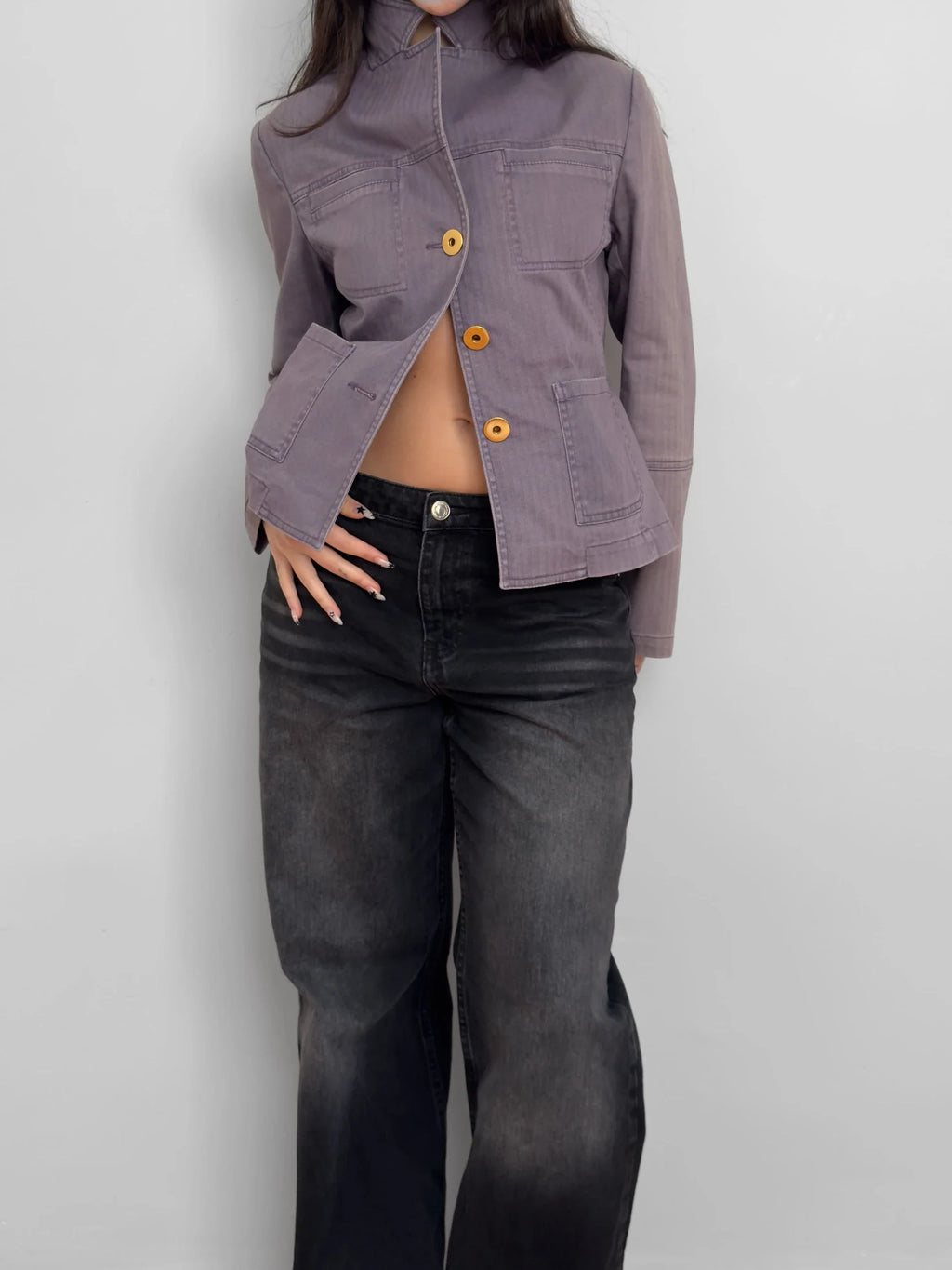 Lilac Denim Jacket
