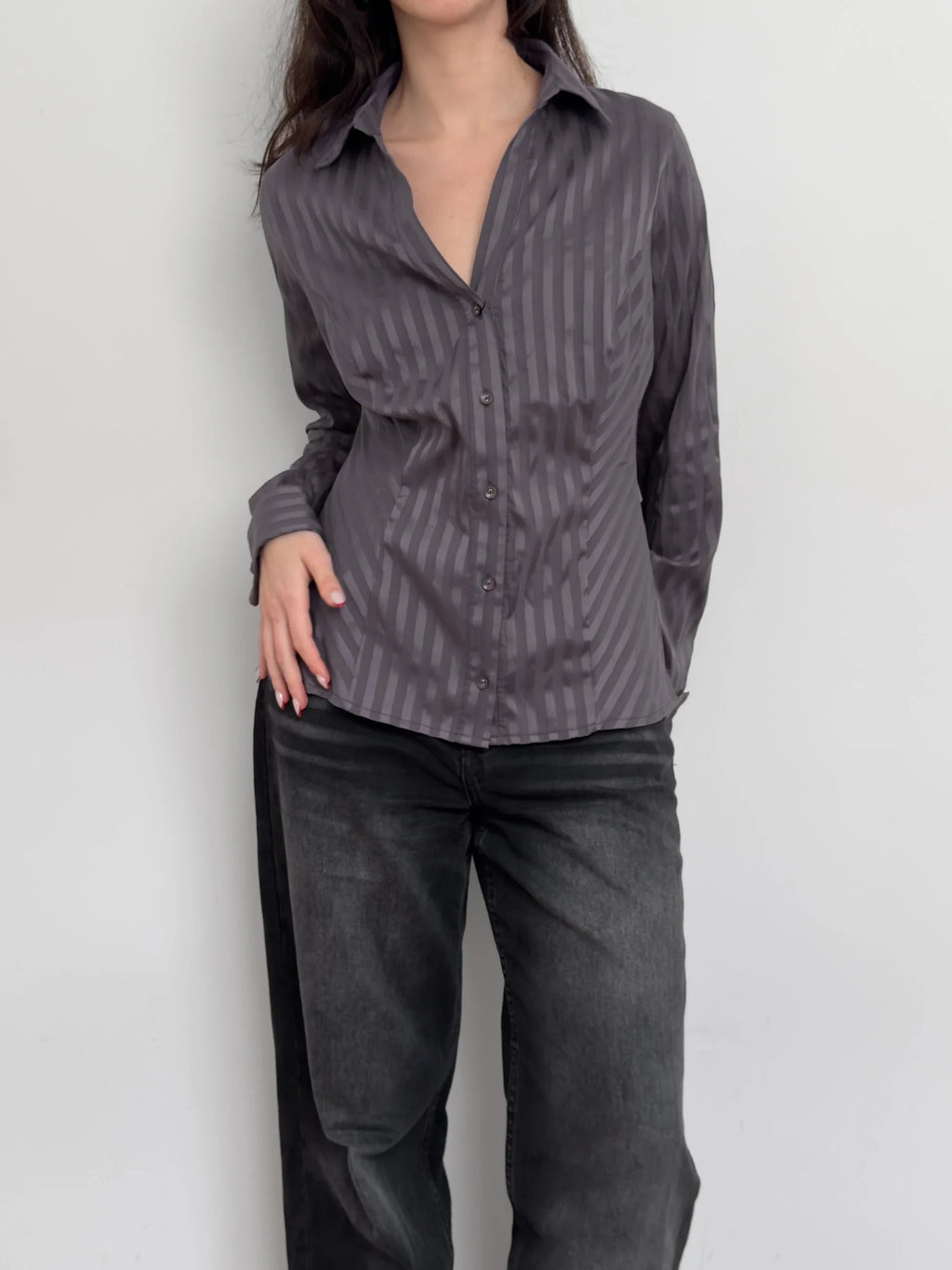 Striped Satin Shirt