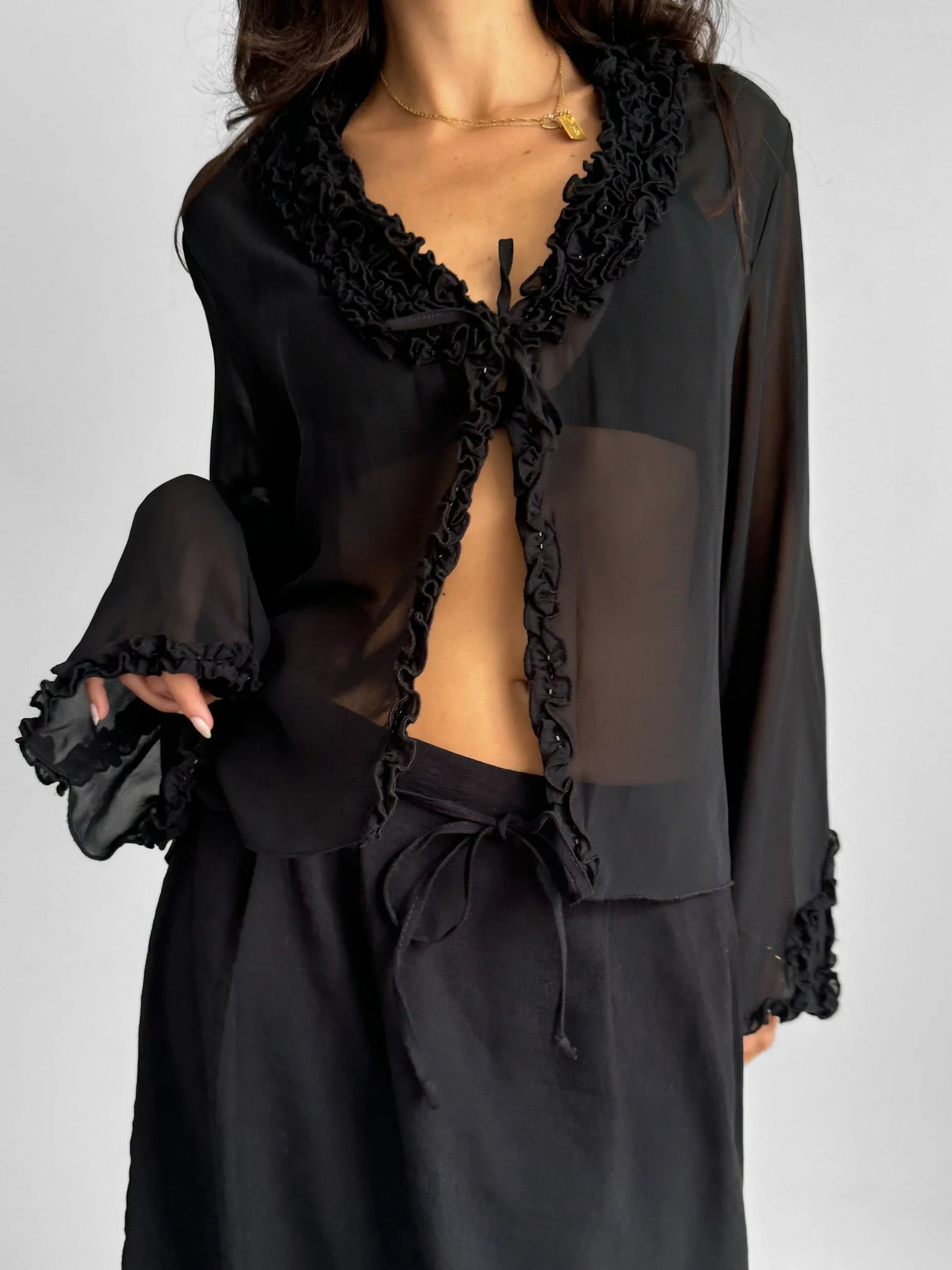 Black Chiffon Blouse