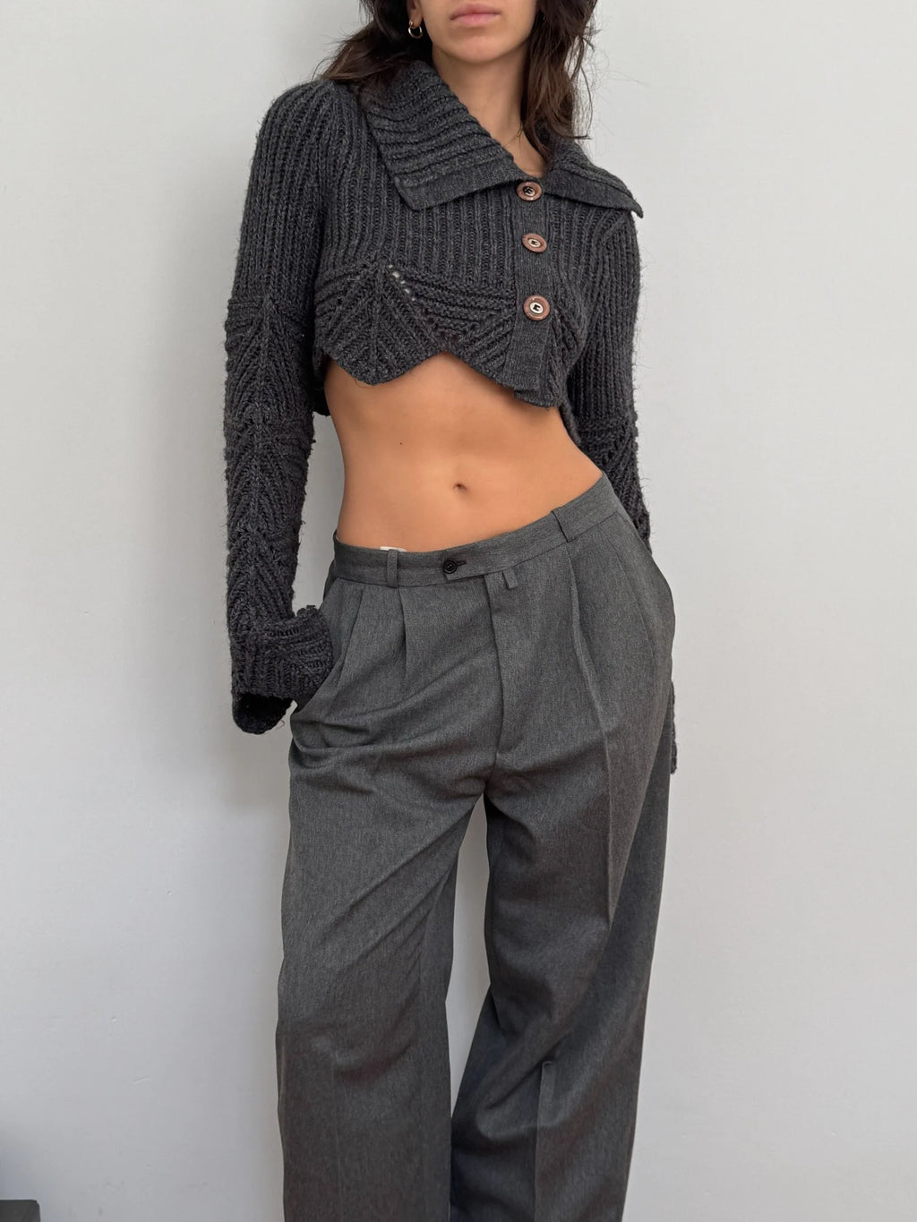 Anthracite Wool Cardigan
