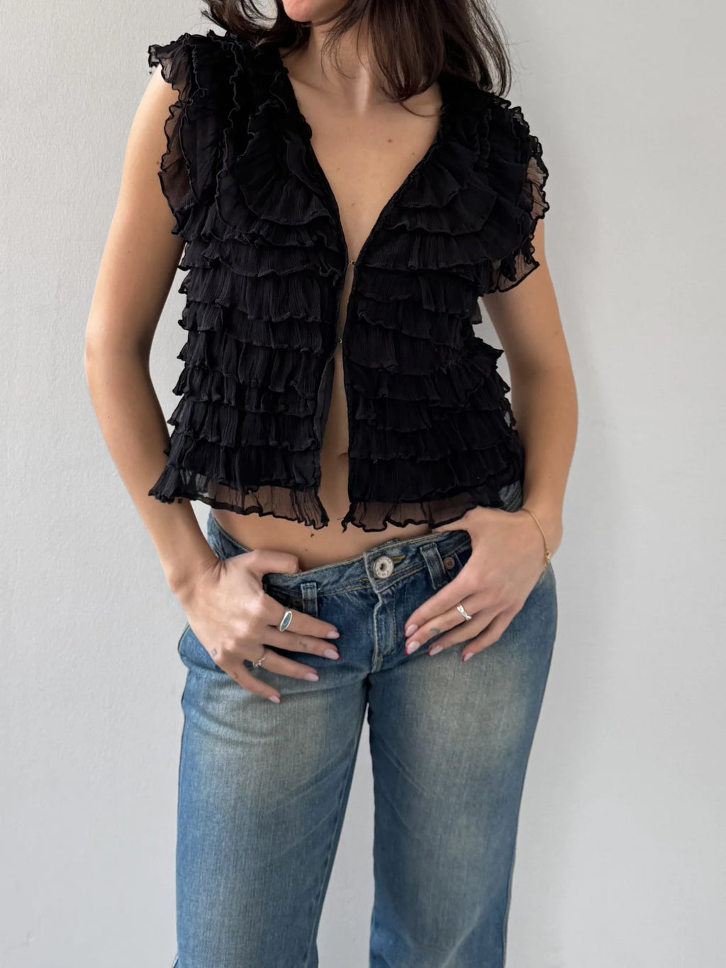 Ruffled Silk Blouse