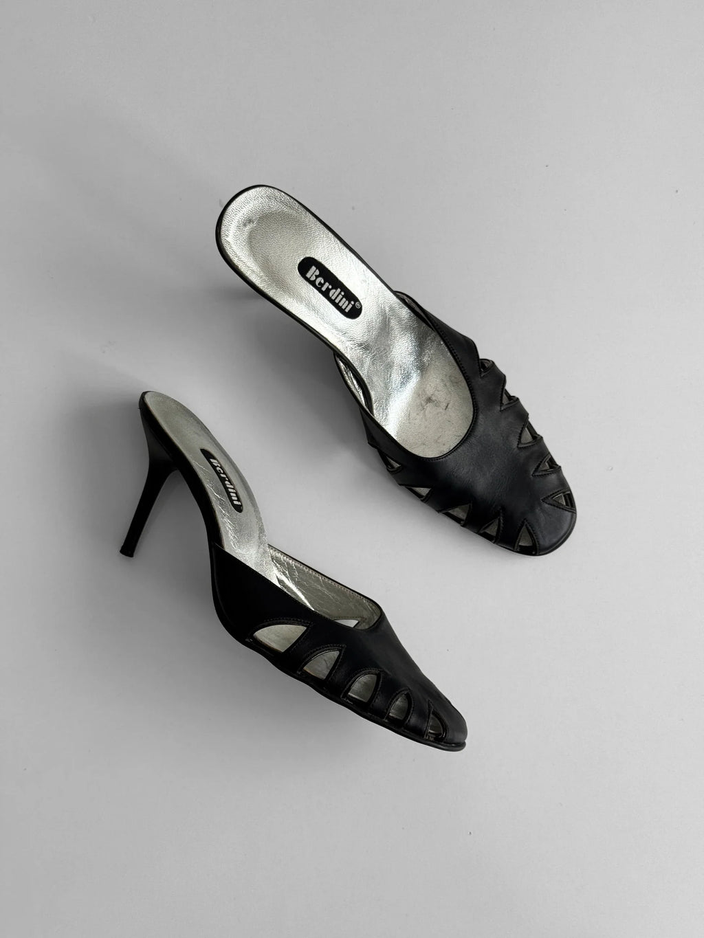 Black Heeled Mules