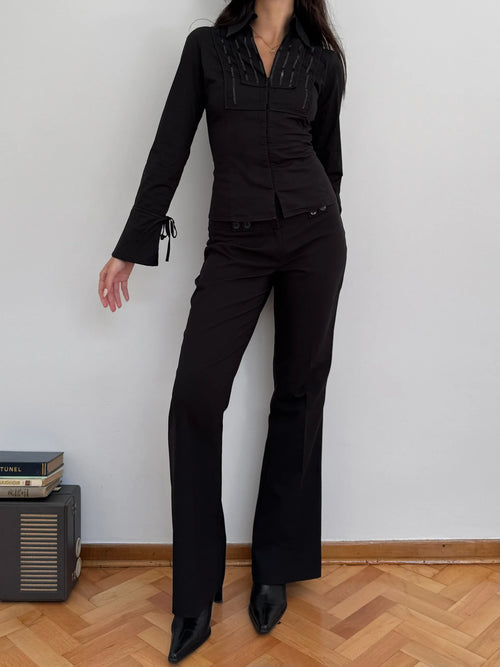 Black Embroidered Shirt