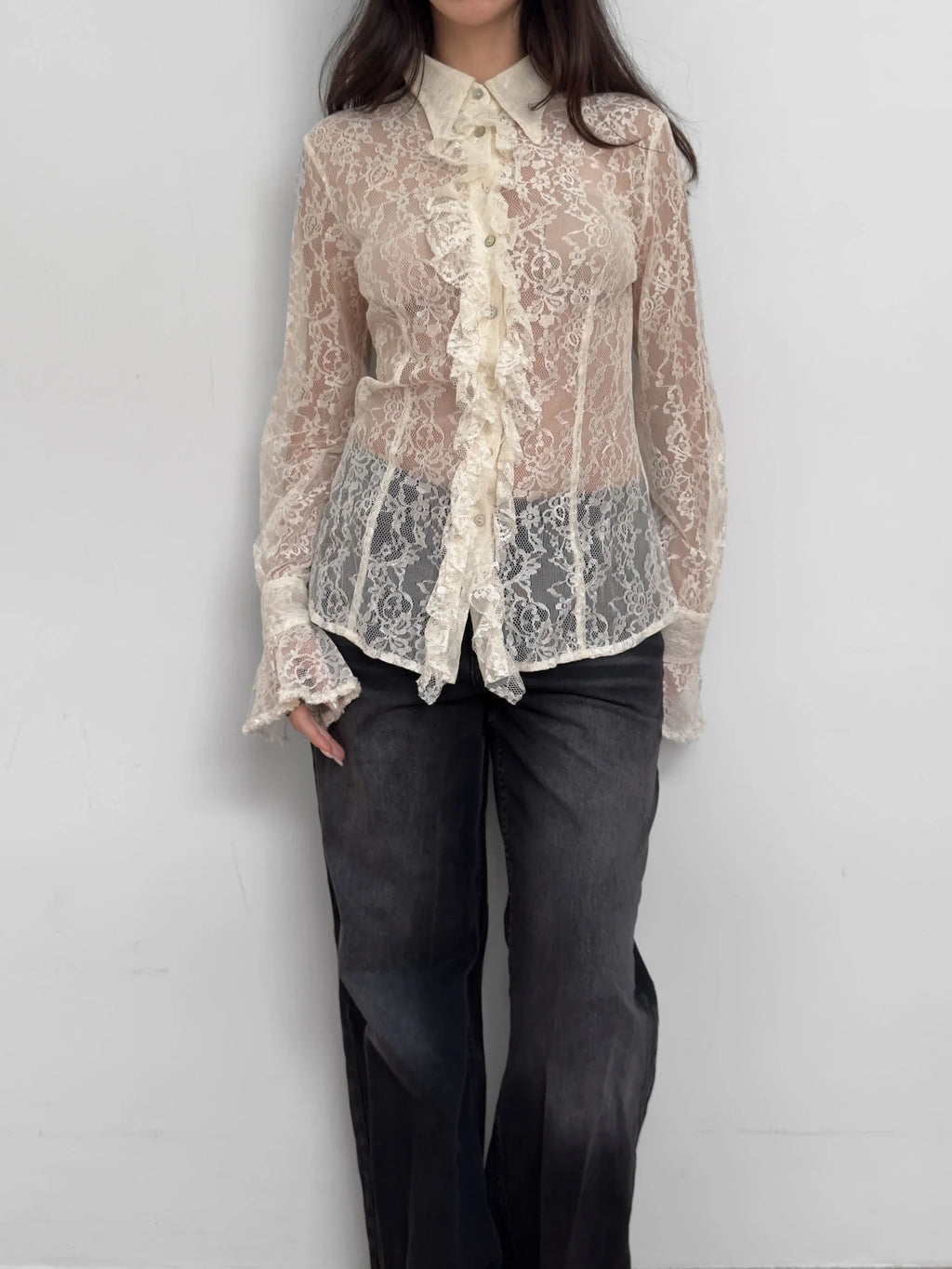 Ruffled Lace Shirt