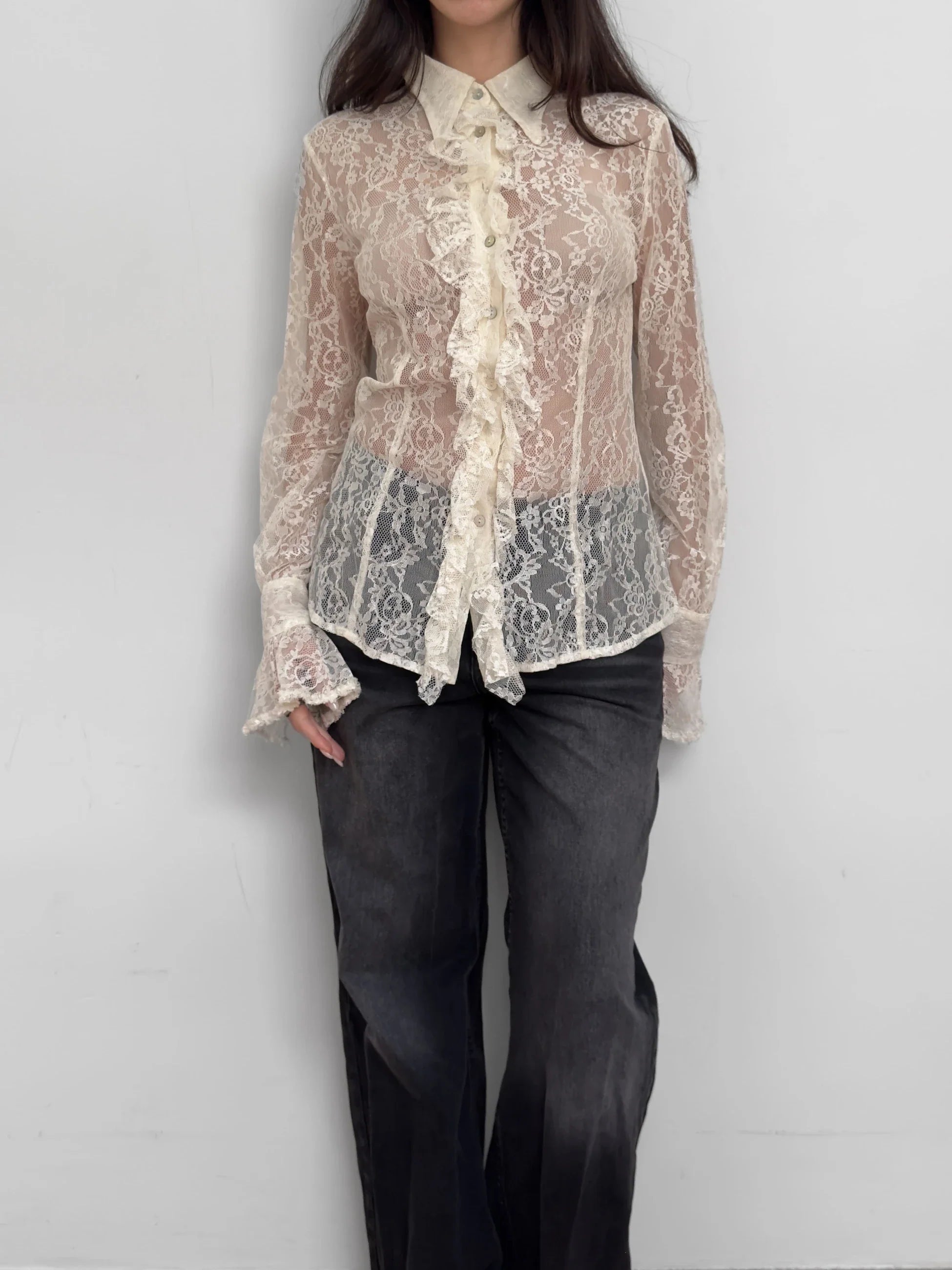 Ruffled Lace Shirt
