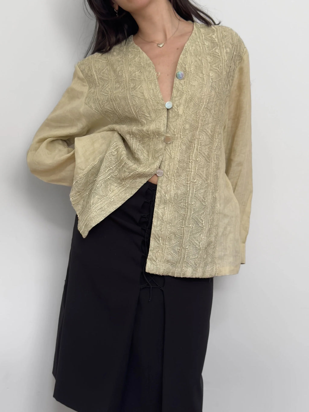 Embroidered Linen Shirt