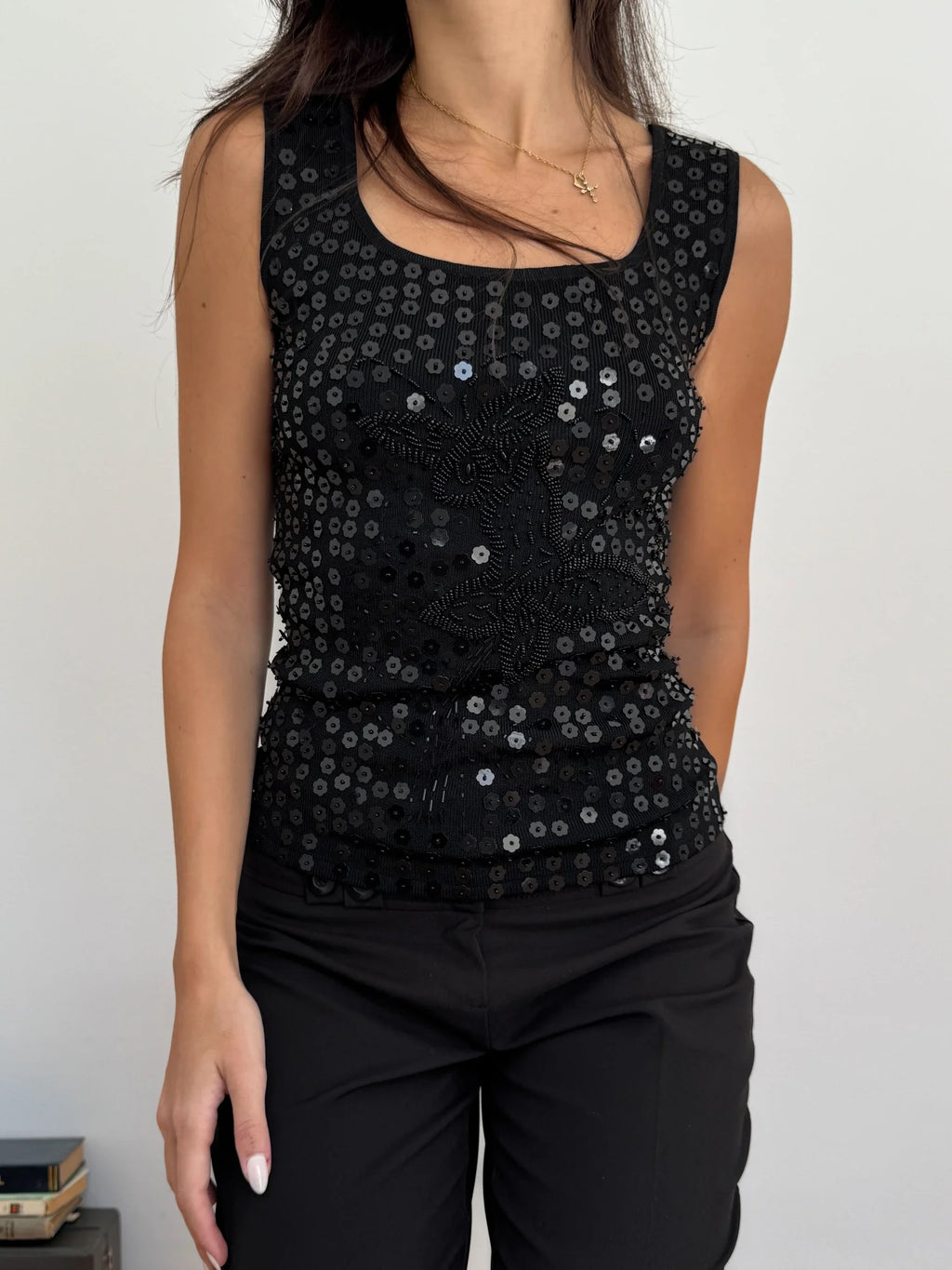 Embroidered Knit Blouse