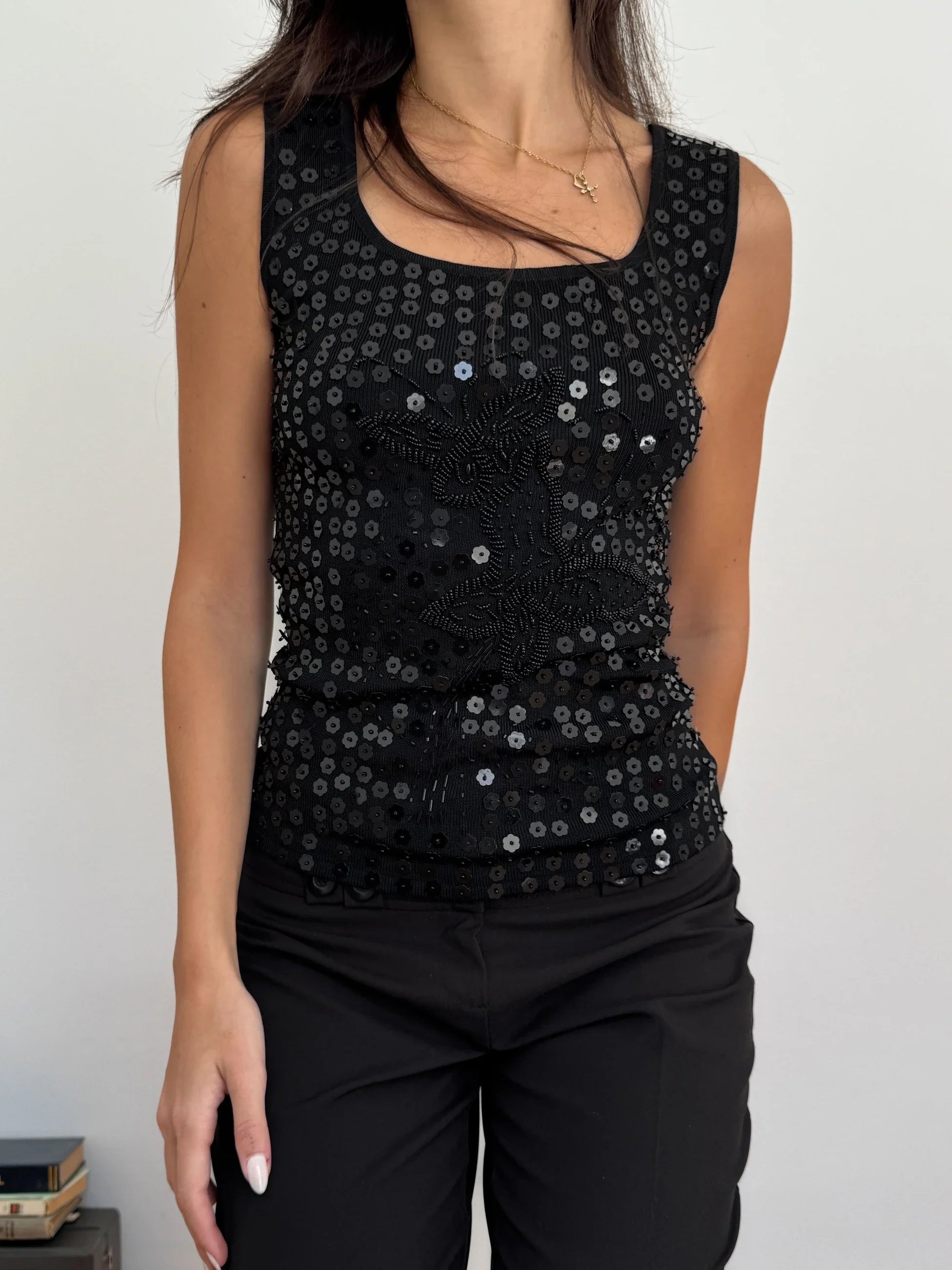 Embroidered Knit Blouse