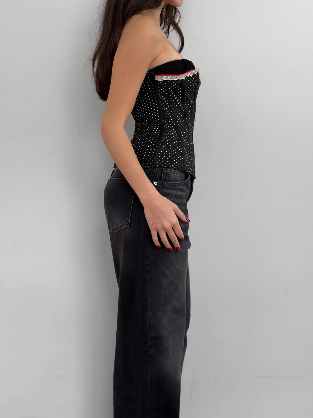 Polka Dot Black Corset