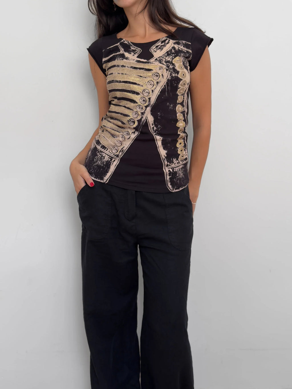Black Print T-Shirt