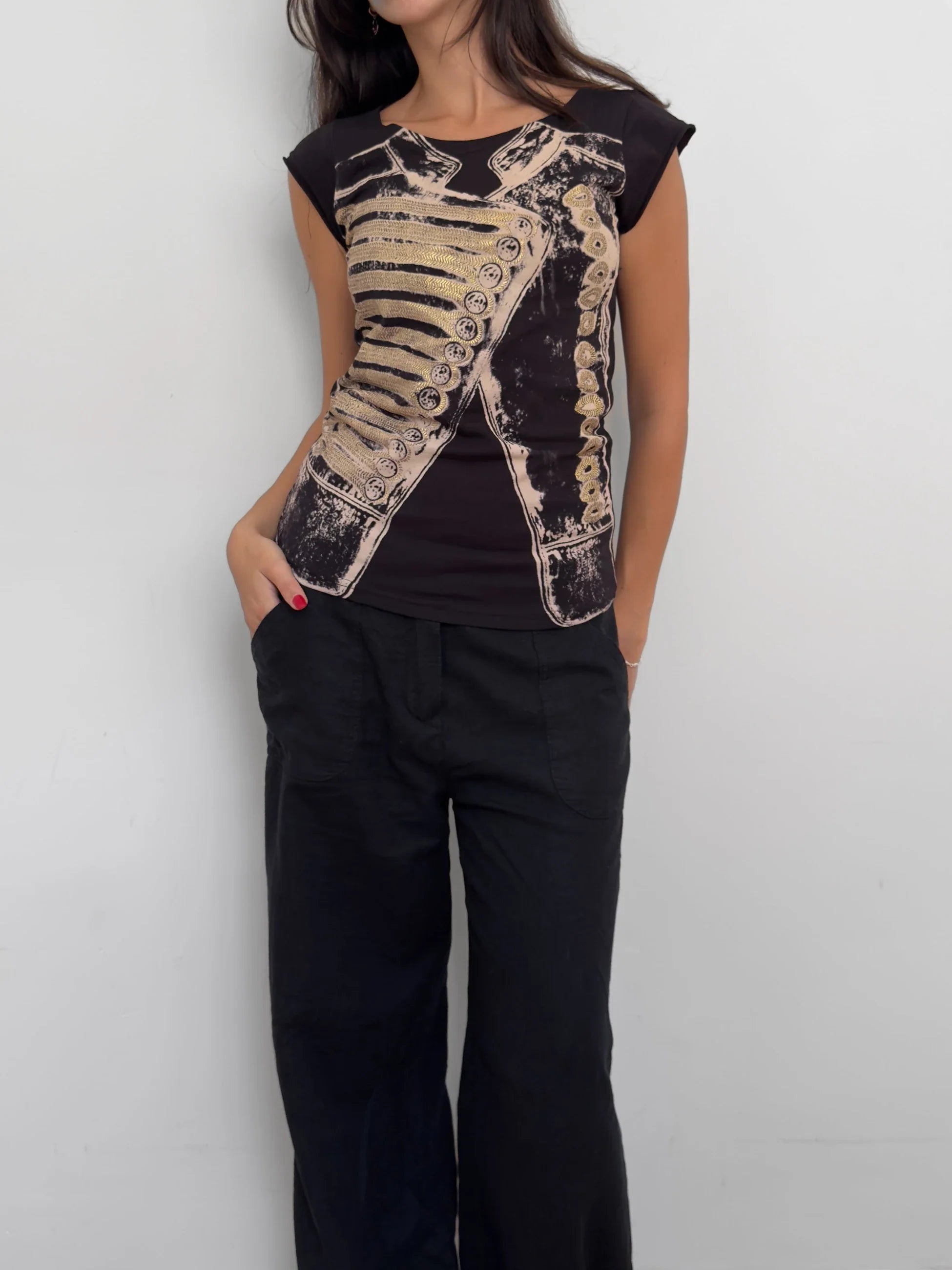 Black Print T-Shirt
