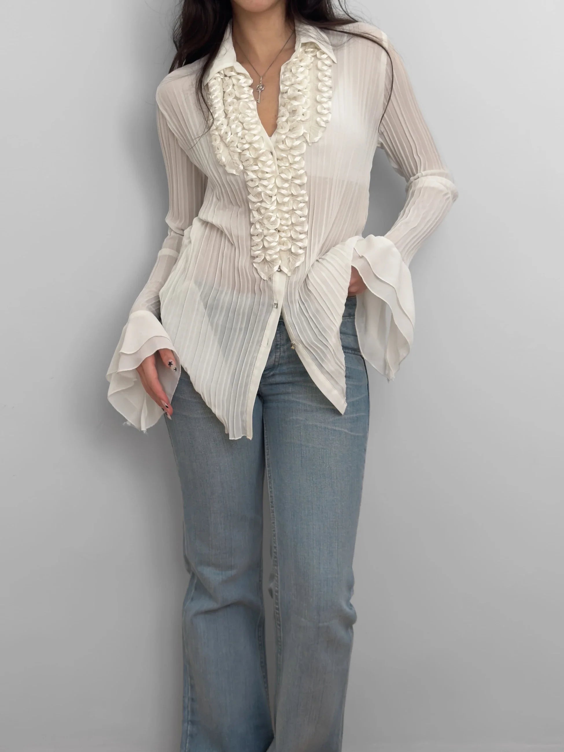 Ecru Chiffon Shirt