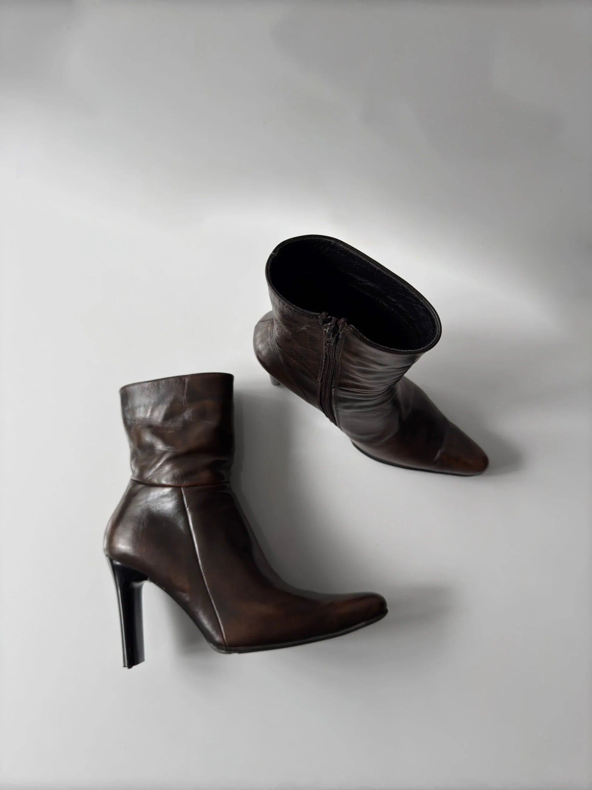 Distressed Leather Ankle Boot