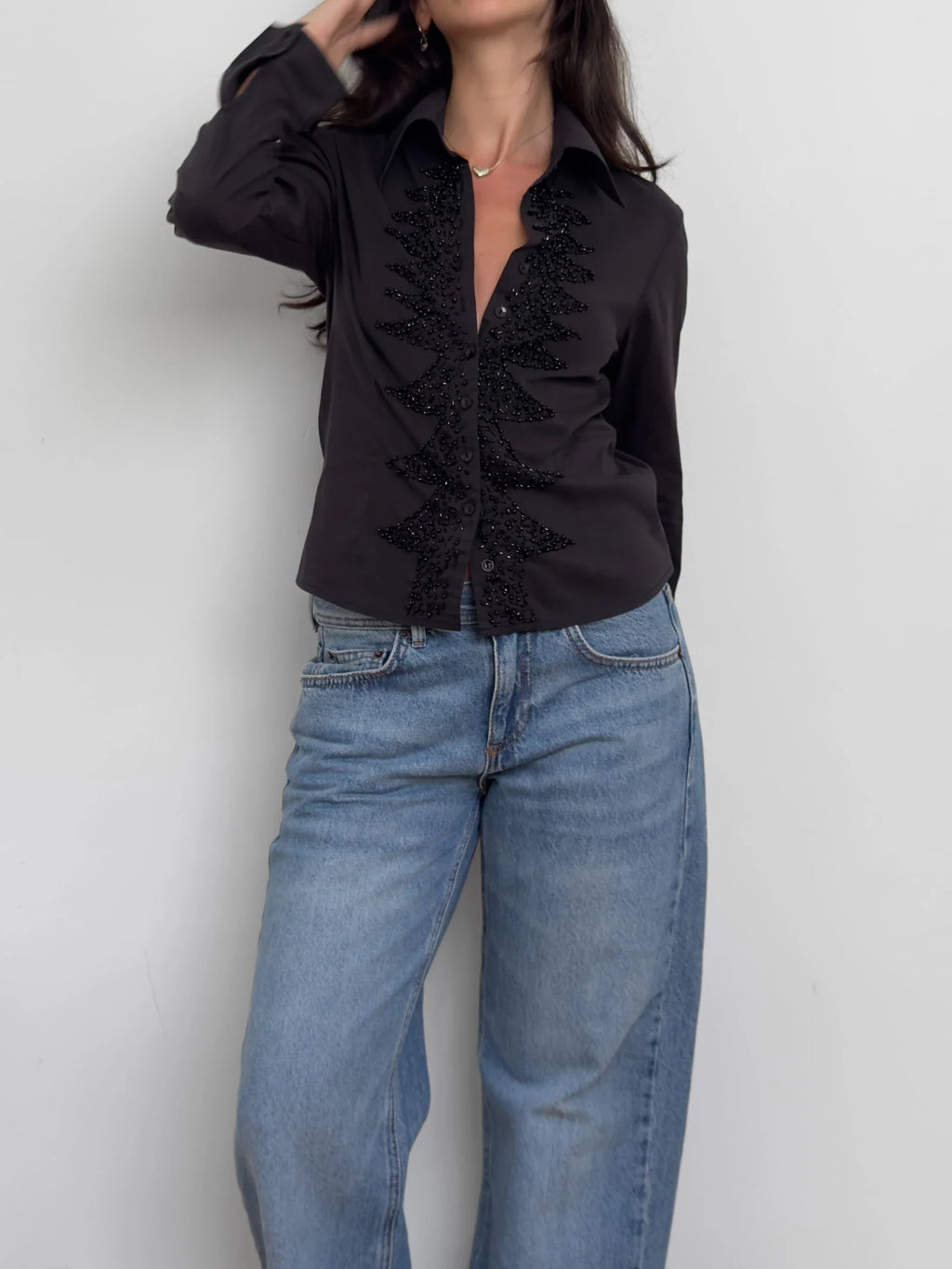 Bead-Embroidered Shirt