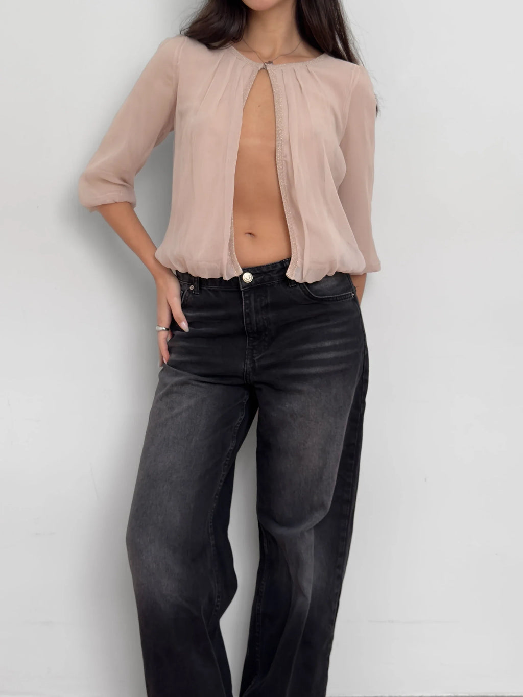 Powder Pink Tulle Cardigan