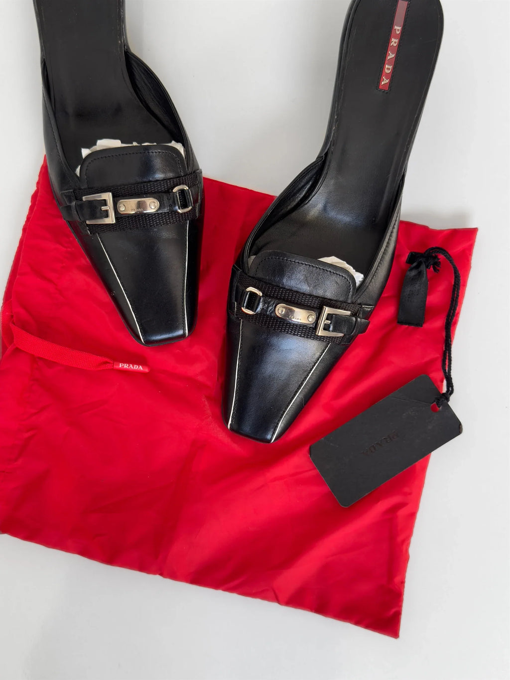 Prada Rubber-Sole Leather Mules