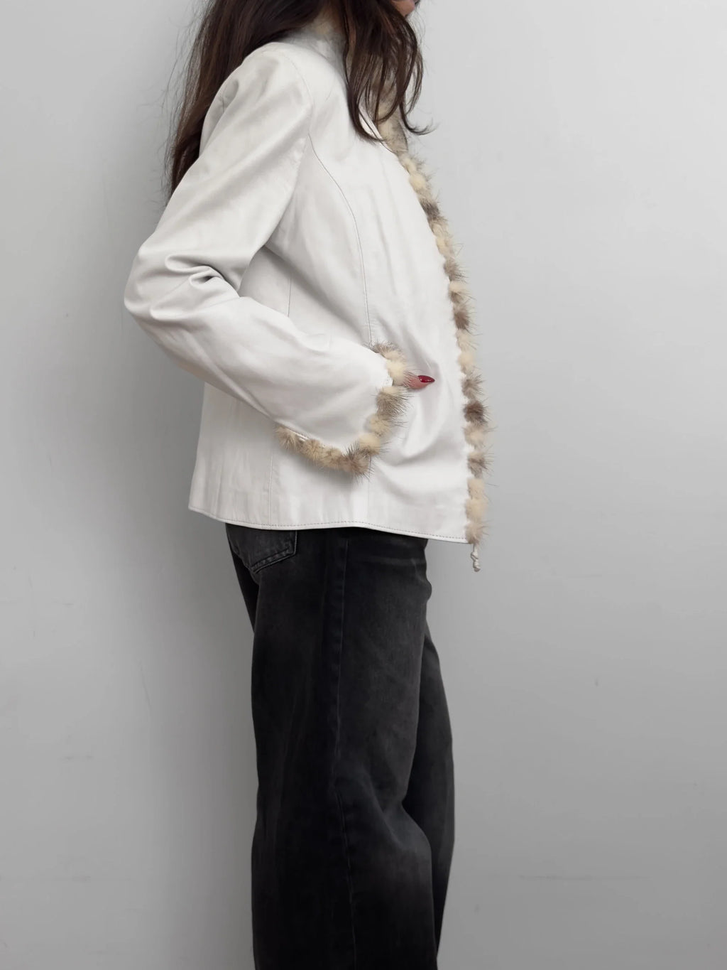 Fur-Detailed Leather Jacket