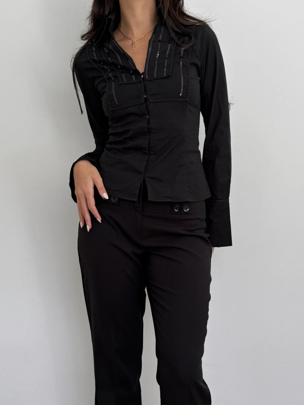Black Embroidered Shirt