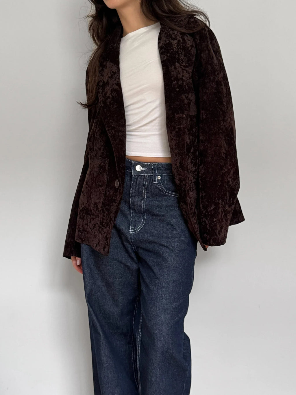 Brown Velvet Blazer
