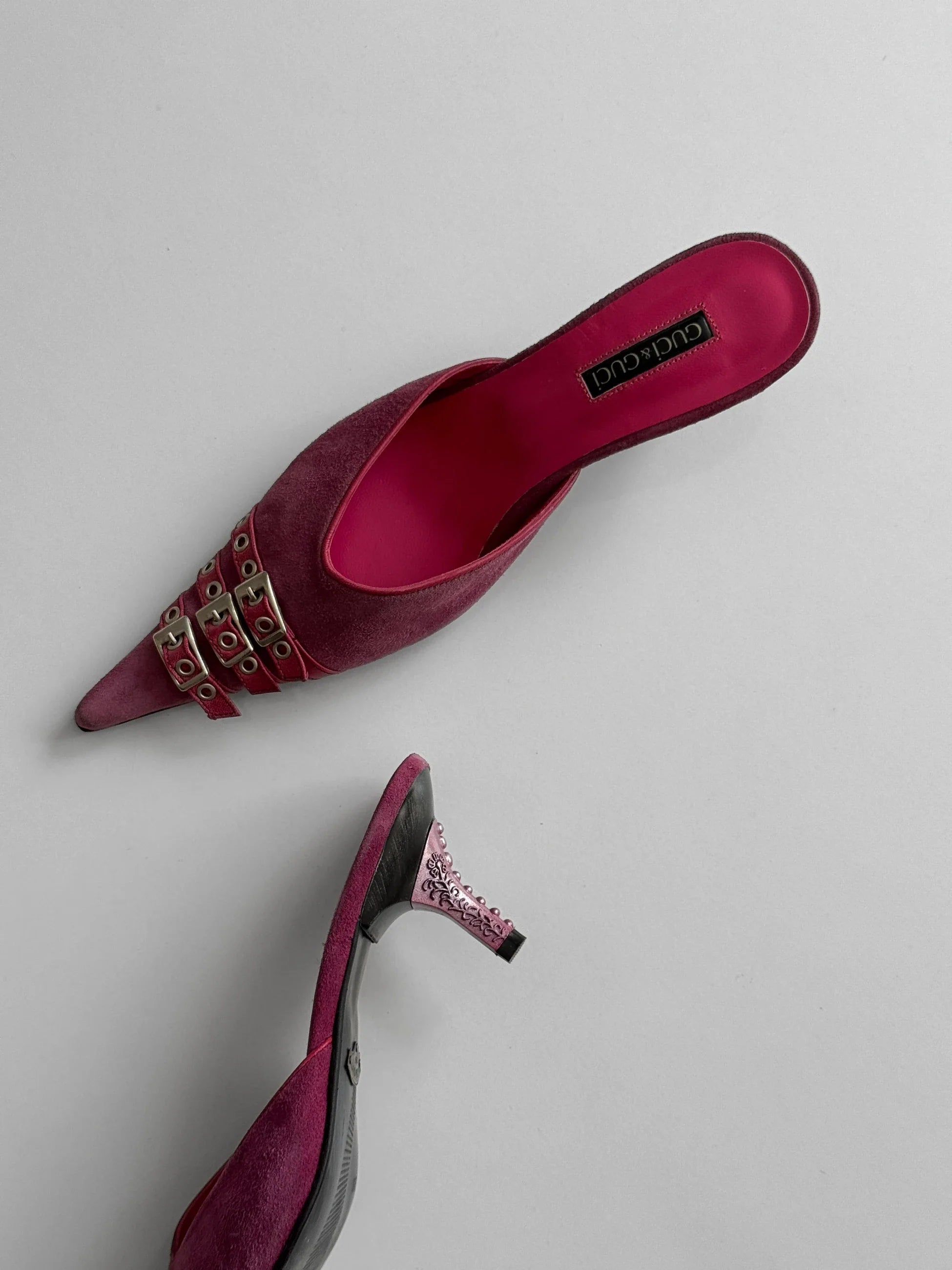 Pink Suede Heeled Shoes